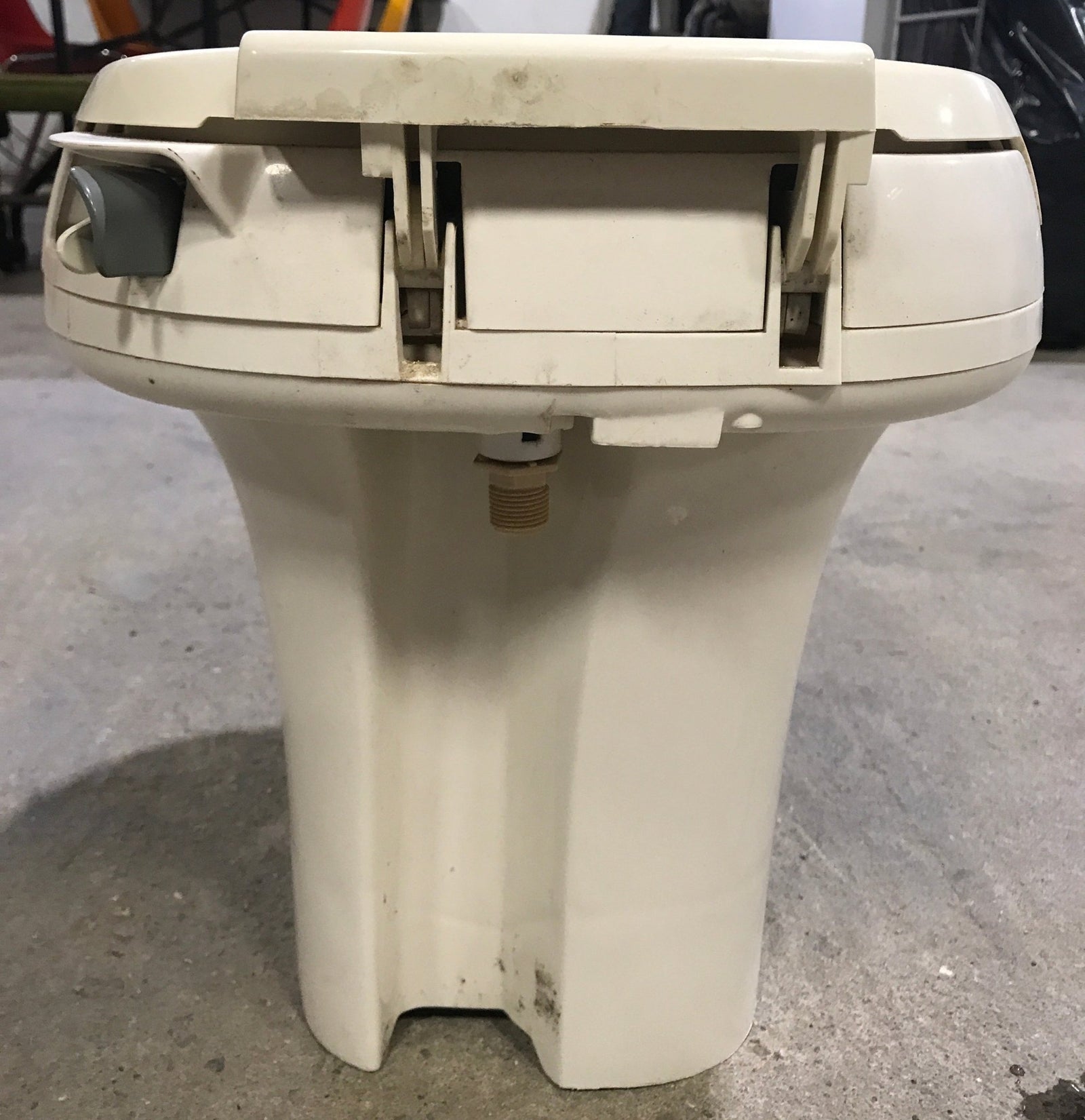 Used Complete Thetford 20920 AQUA MAGIC IV Toilet - Hand Flush, High Profile, Off - White - Young Farts RV Parts