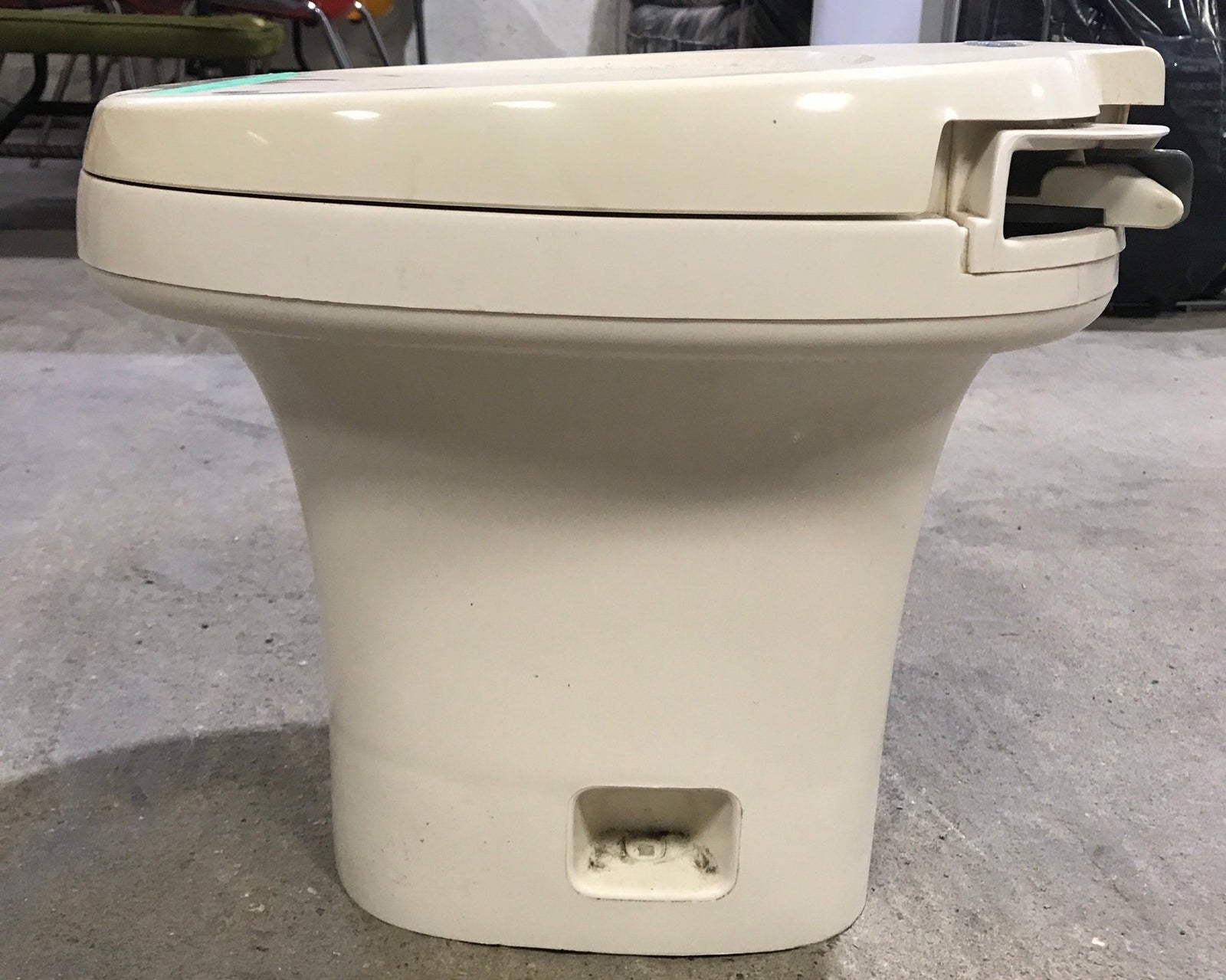 Used Complete Thetford 20920 AQUA MAGIC IV Toilet - Hand Flush, High Profile, Off - White - Young Farts RV Parts