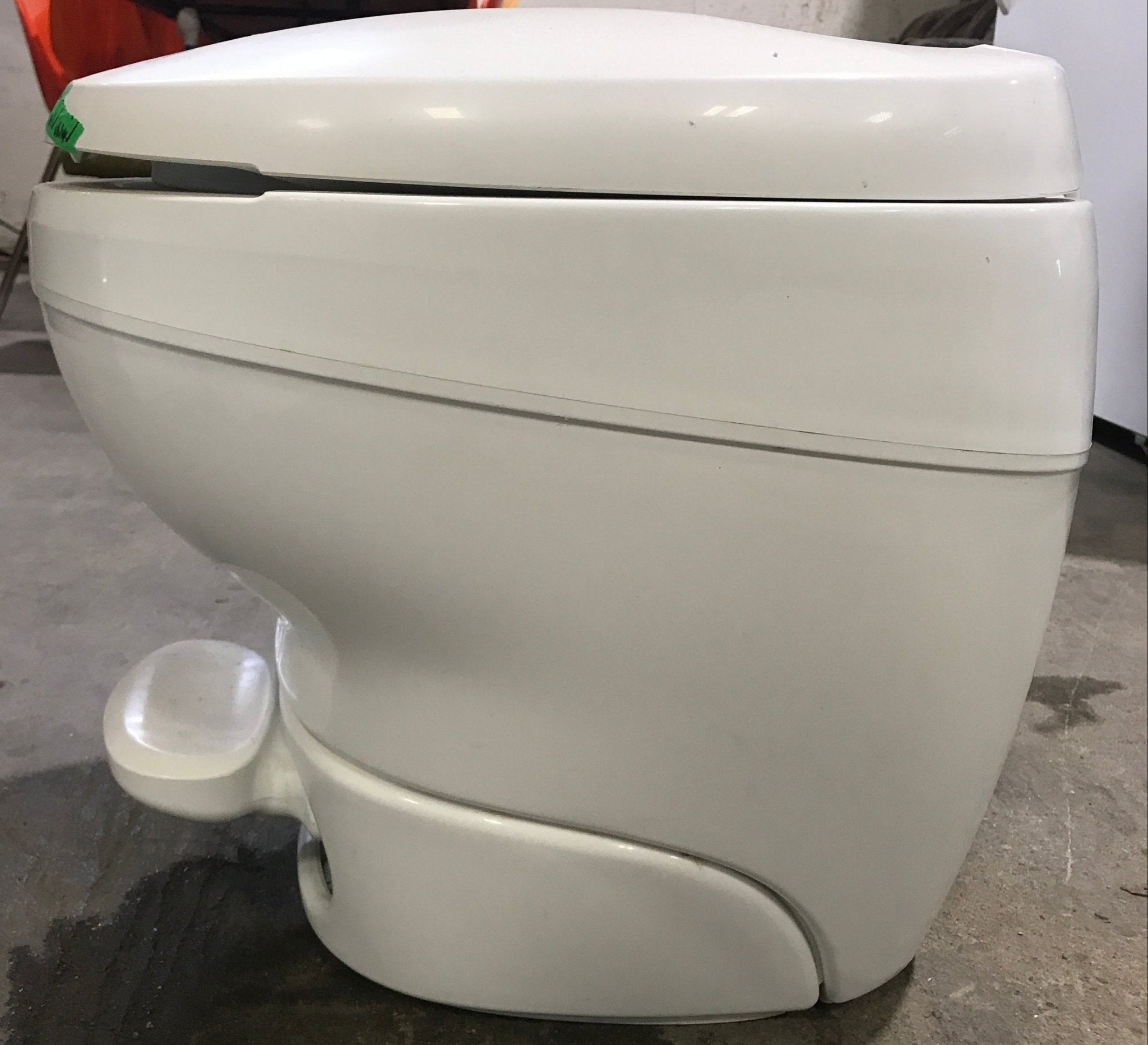 Used Complete Thetford Toilet, Foot Flush, High Profile, White - Bravura - Young Farts RV Parts