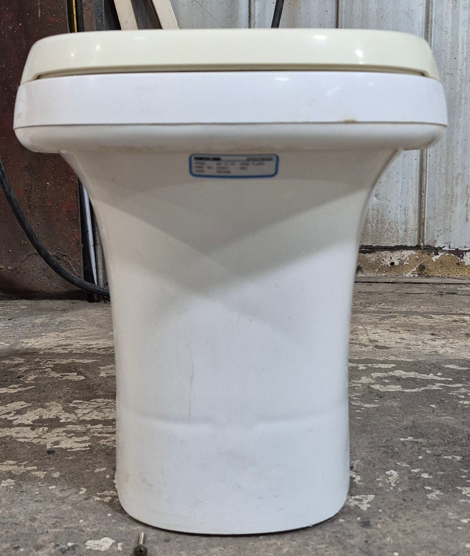 Used Complete Thetford Toilet, Hand Flush, High Profile, Off - White - AQUA MAGIC IV , 20920 - Young Farts RV Parts