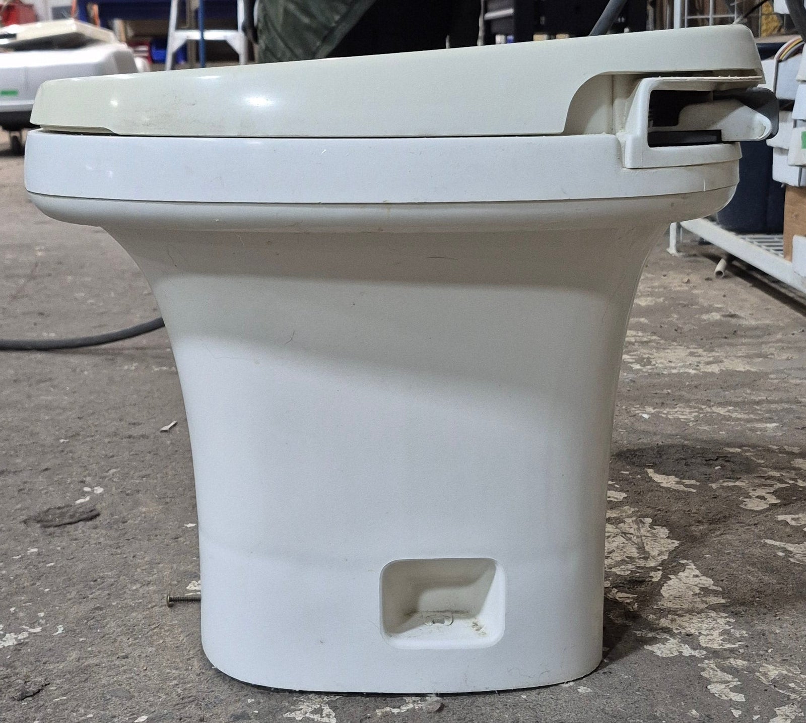 Used Complete Thetford Toilet, Hand Flush, High Profile, Off - White - AQUA MAGIC IV , 20920 - Young Farts RV Parts