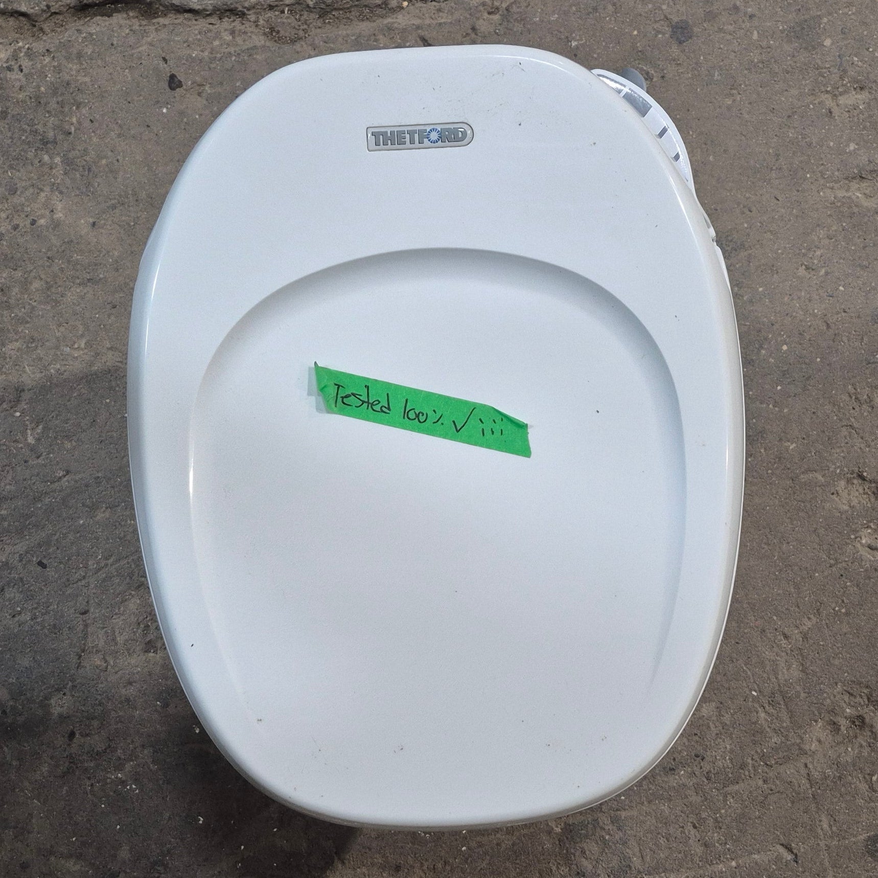 Used Complete Thetford Toilet, Hand Flush, High Profile, Off - White - AQUA MAGIC IV , 24920 - Young Farts RV Parts