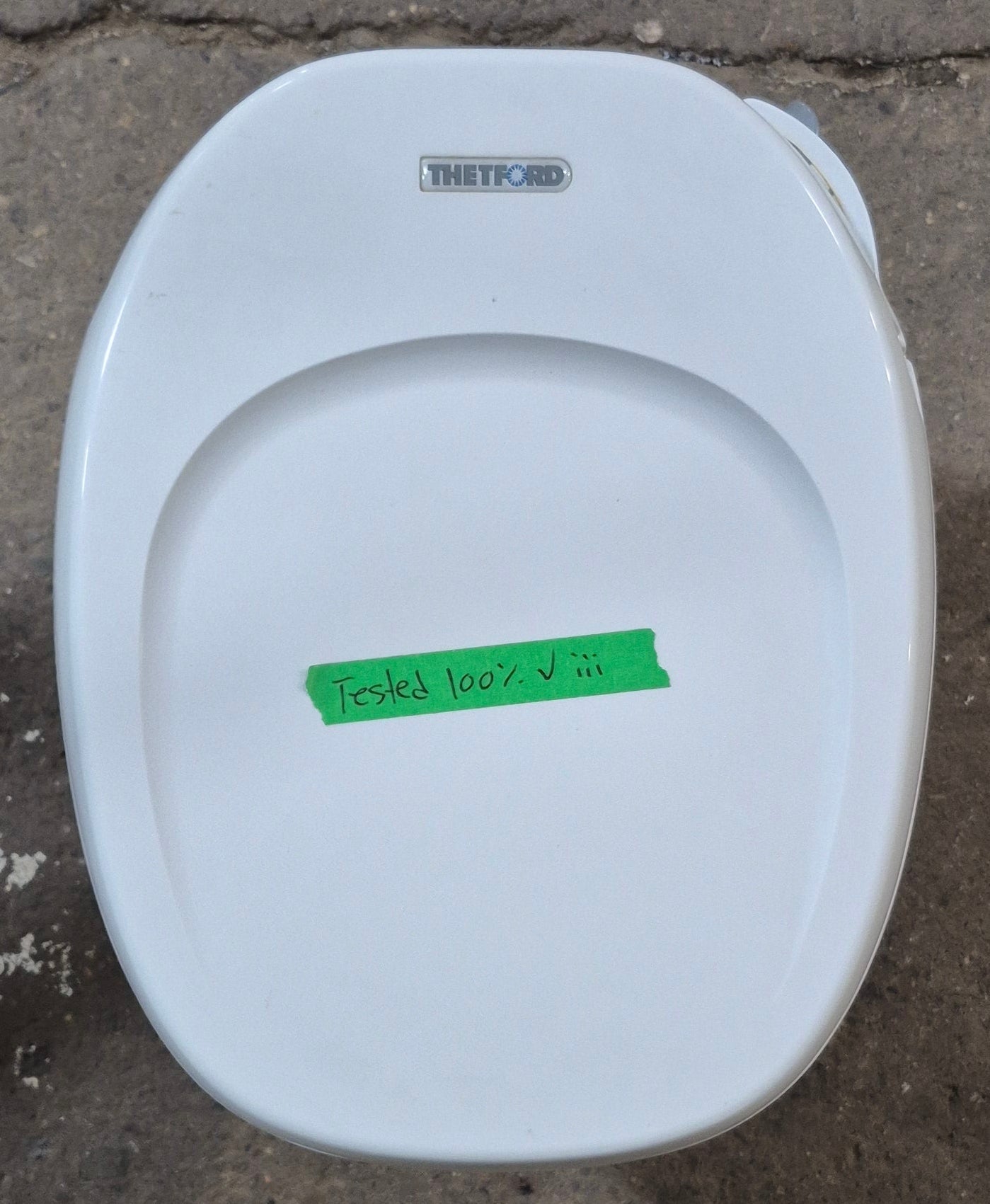 Used Complete Thetford Toilet, Hand Flush, High Profile, Off - White - AQUA MAGIC IV , 24920 - Young Farts RV Parts
