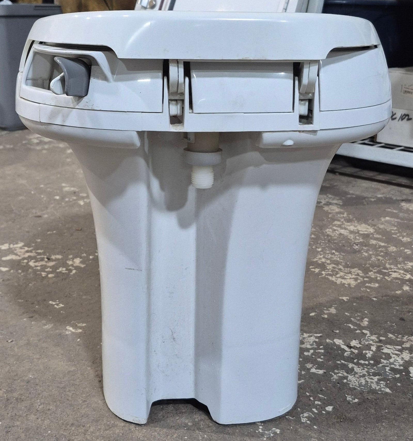 Used Complete Thetford Toilet, Hand Flush, High Profile, Off - White - AQUA MAGIC IV , 24920 - Young Farts RV Parts
