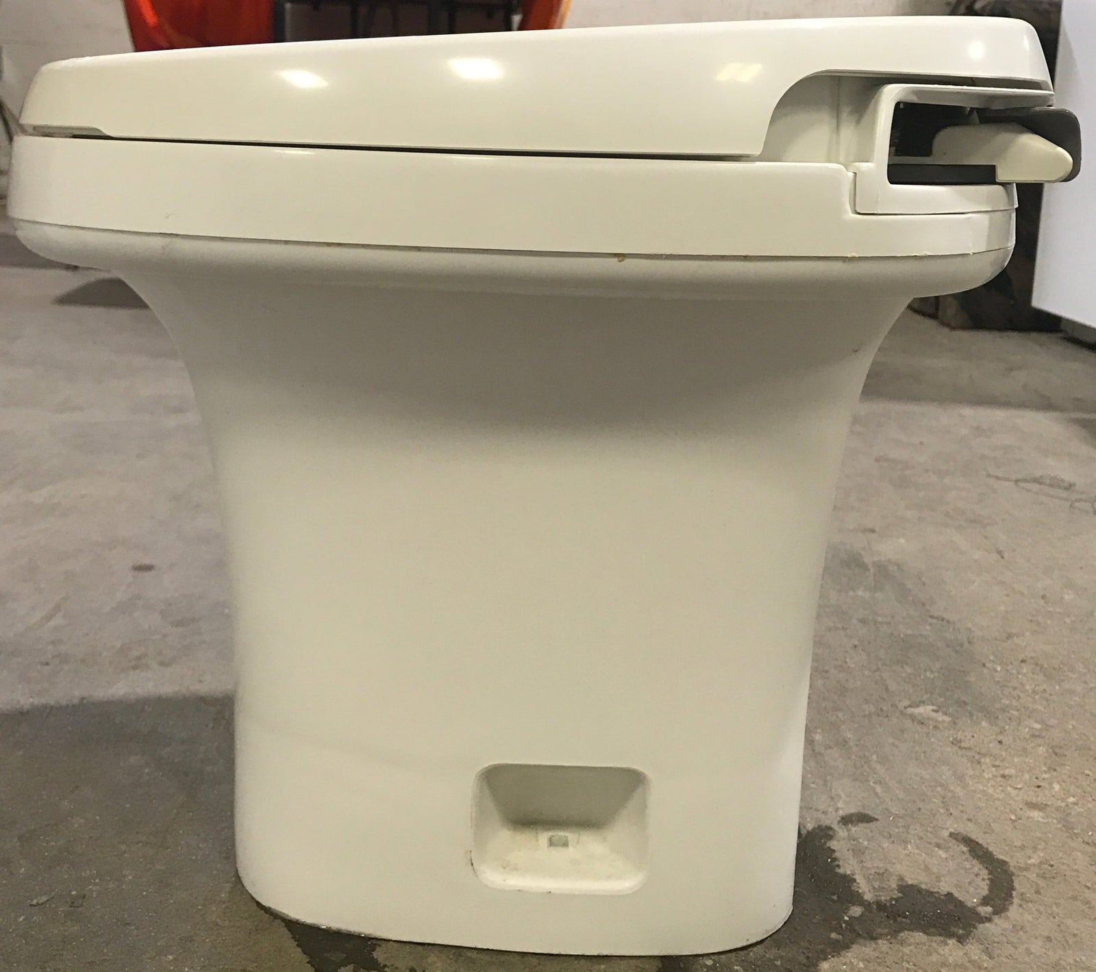 Used Complete Thetford Toilet, Hand Flush, High Profile, Off - White - AQUA MAGIC IV , 24920 - Young Farts RV Parts
