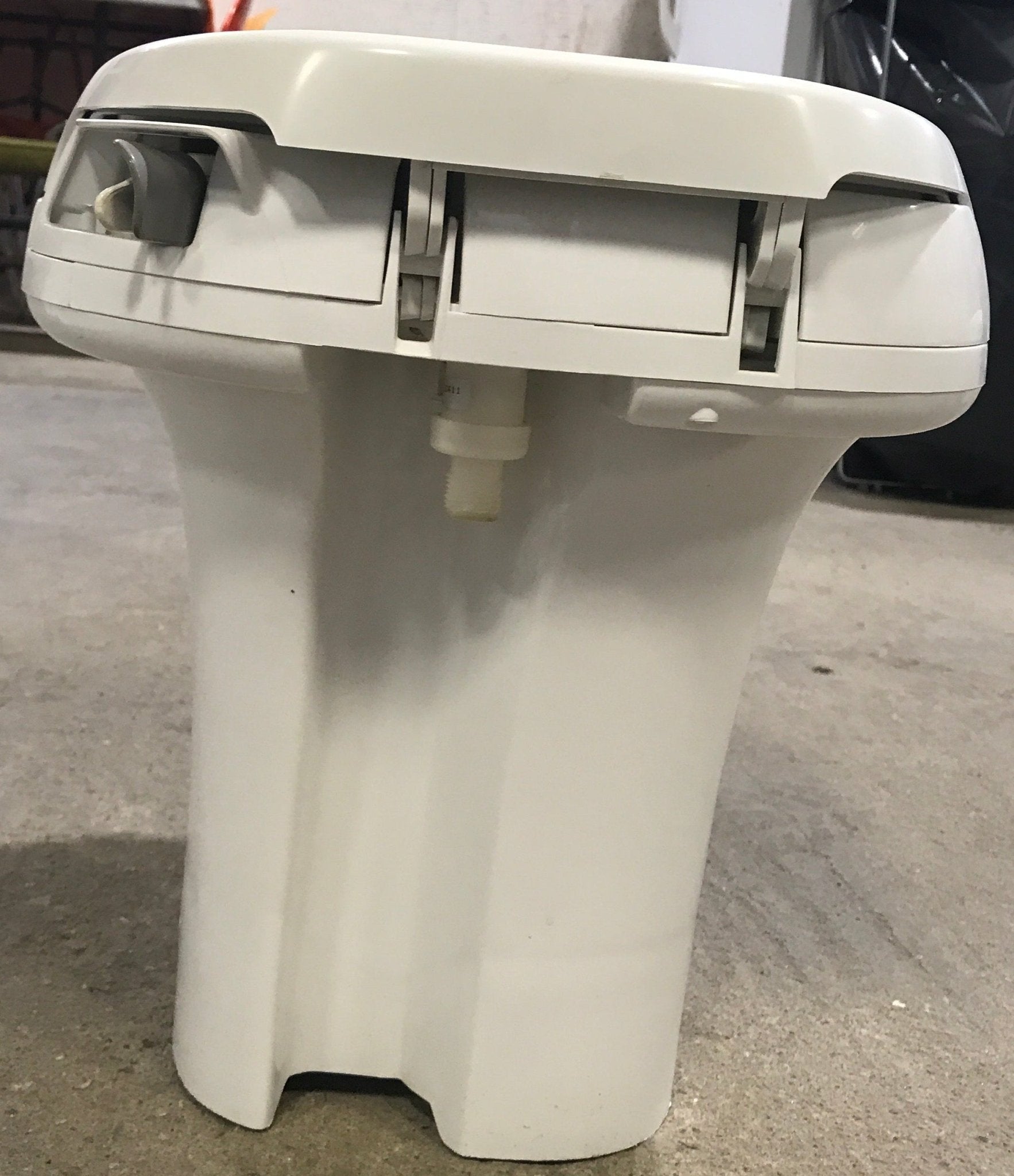 Used Complete Thetford Toilet, Hand Flush, High Profile, Off - White - AQUA MAGIC IV , 24920 - Young Farts RV Parts