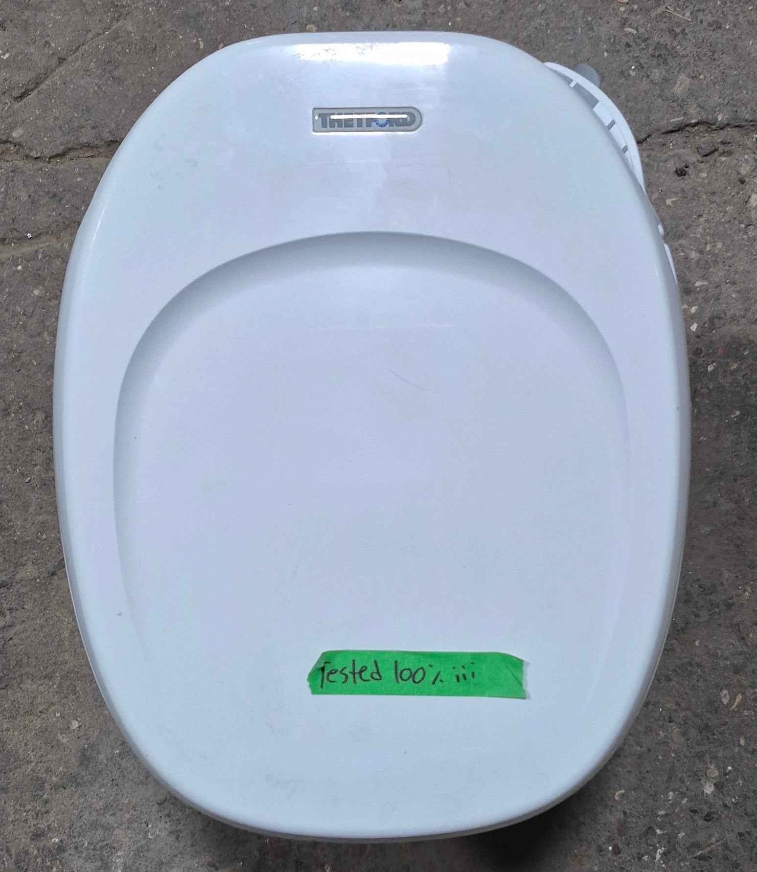 Used Complete Thetford Toilet, Hand Flush, High Profile, Off - White - AQUA MAGIC IV , 24920 - Young Farts RV Parts