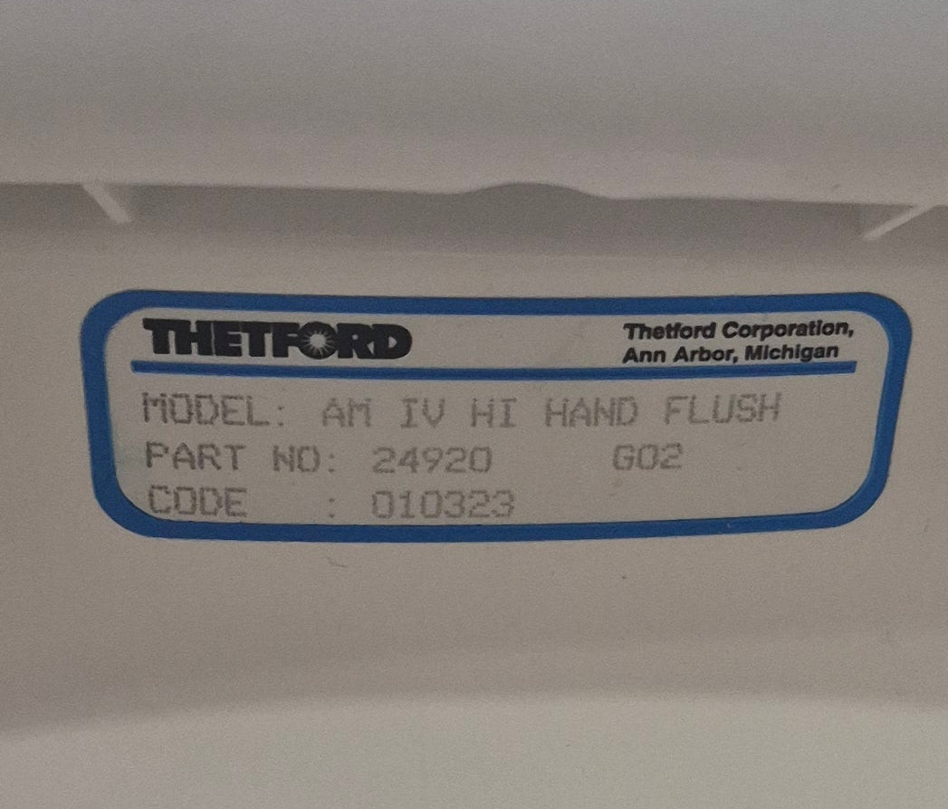 Used Complete Thetford Toilet, Hand Flush, High Profile, Off - White - AQUA MAGIC IV , 24920 - Young Farts RV Parts