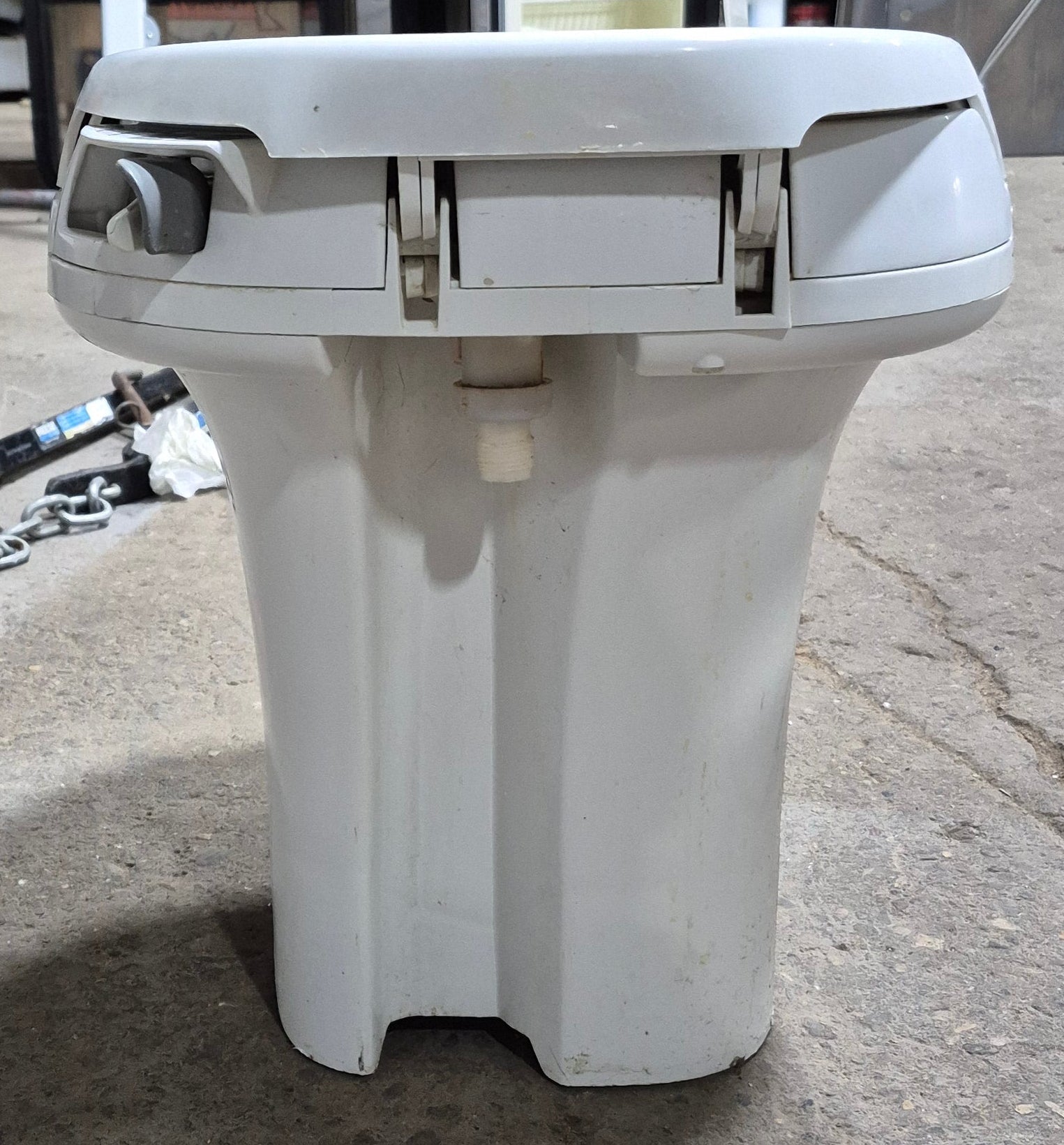 Used Complete Thetford Toilet, Hand Flush, High Profile, Off - White - AQUA MAGIC IV , 24920 - Young Farts RV Parts