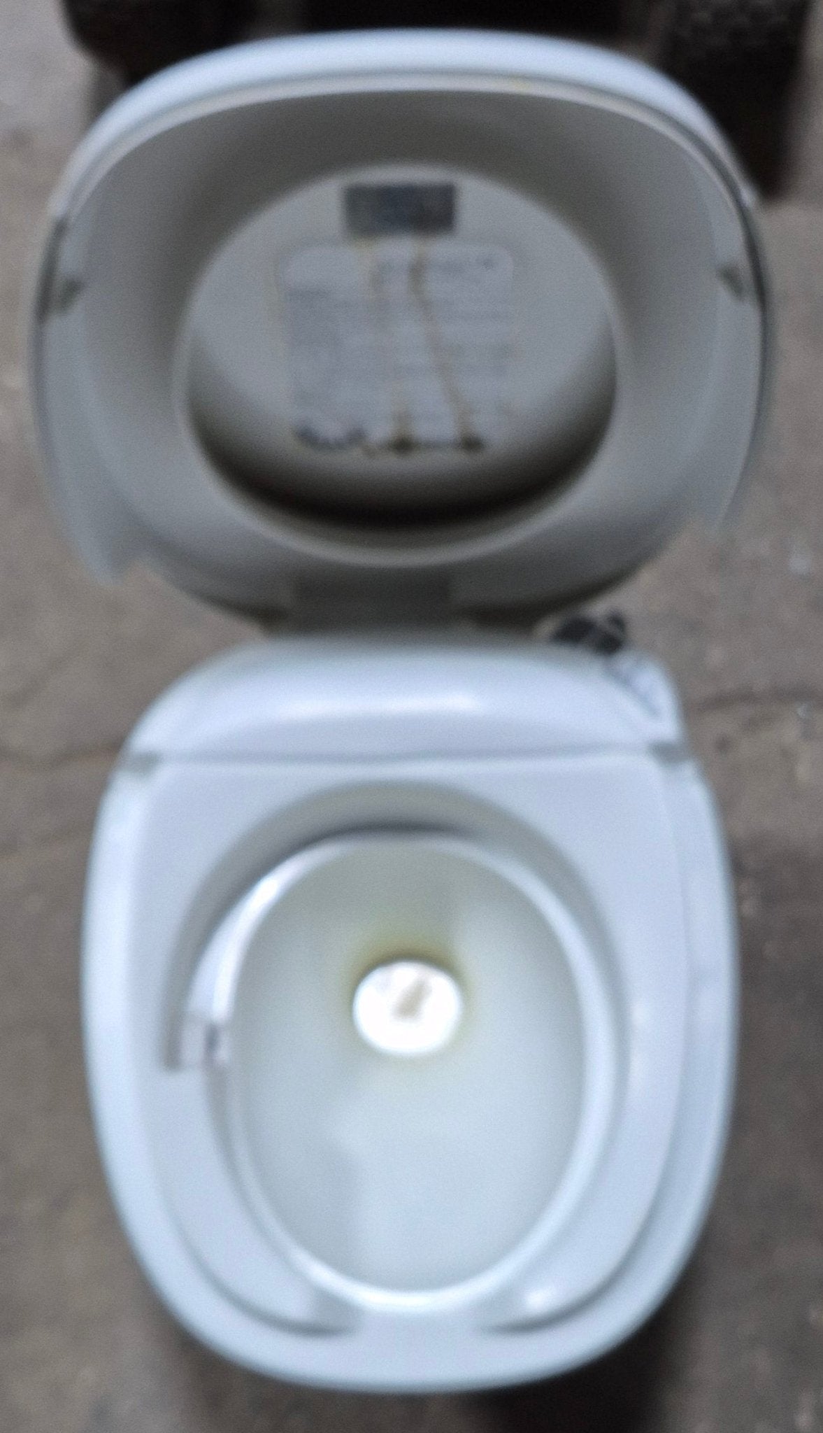 Used Complete Thetford Toilet, Hand Flush, High Profile, Off - White - AQUA MAGIC IV , 24920 - Young Farts RV Parts