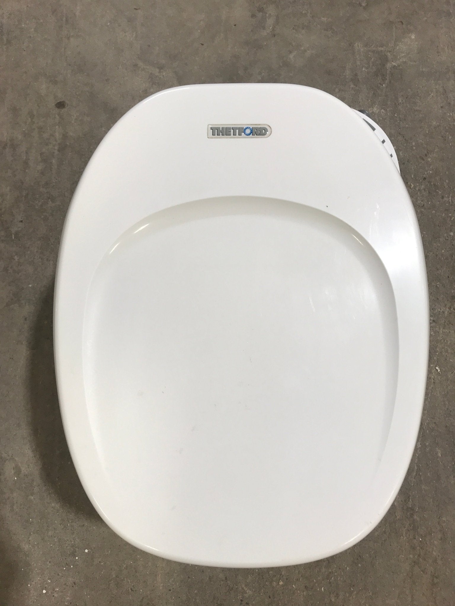 Used Complete Thetford Toilet, Hand Flush, High Profile, Off - White - AQUA MAGIC IV , 24920 - Young Farts RV Parts
