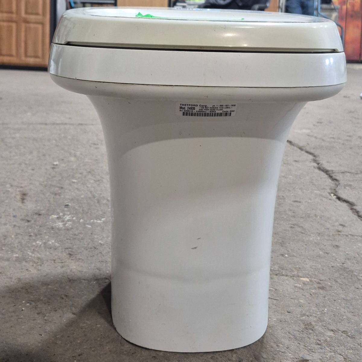 Used Complete Thetford Toilet, Hand Flush, High Profile, Off - White - AQUA MAGIC IV , 24920 - Young Farts RV Parts