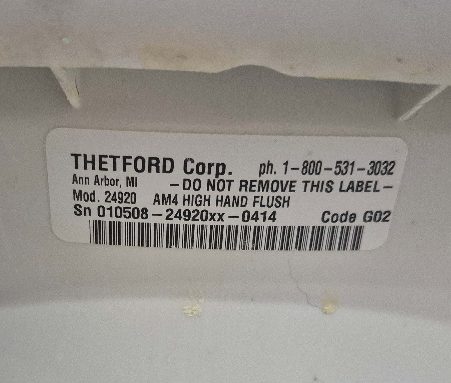 Used Complete Thetford Toilet, Hand Flush, High Profile, Off - White - AQUA MAGIC IV , 24920 - Young Farts RV Parts