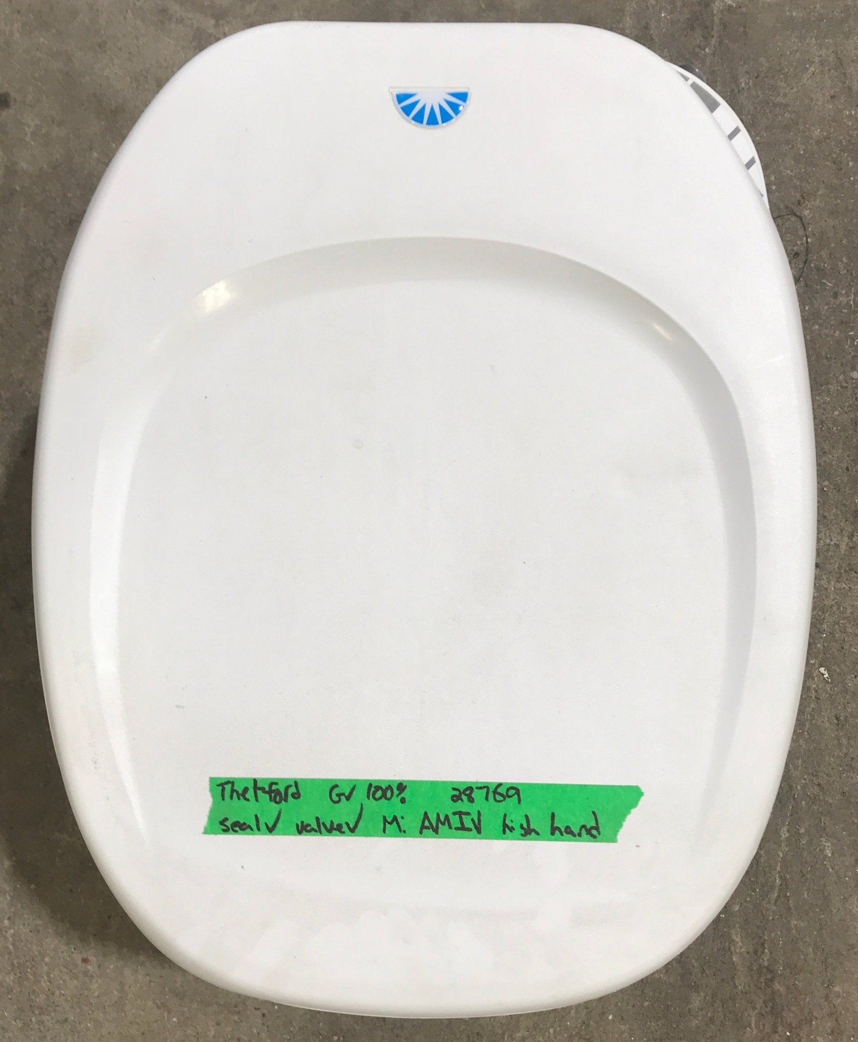 Used Complete Thetford Toilet, Hand Flush, High Profile, Off - White - AQUA MAGIC IV , 28769 - Young Farts RV Parts