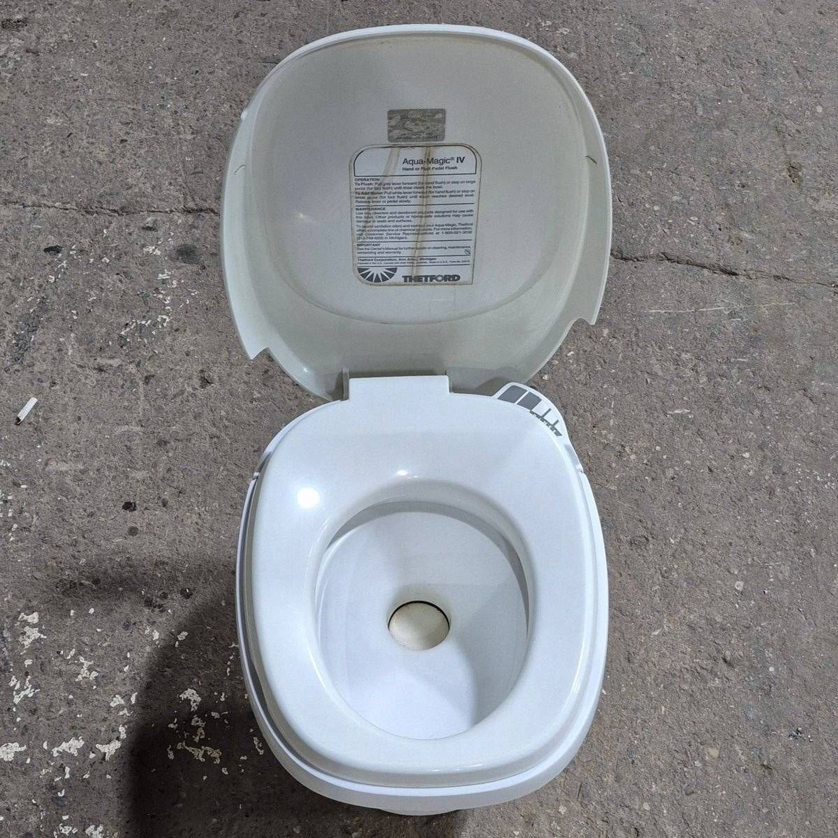Used Complete Thetford Toilet, High Profile, Hand Flush - AQUA MAGIC IV , 24920 , AMIV - Young Farts RV Parts