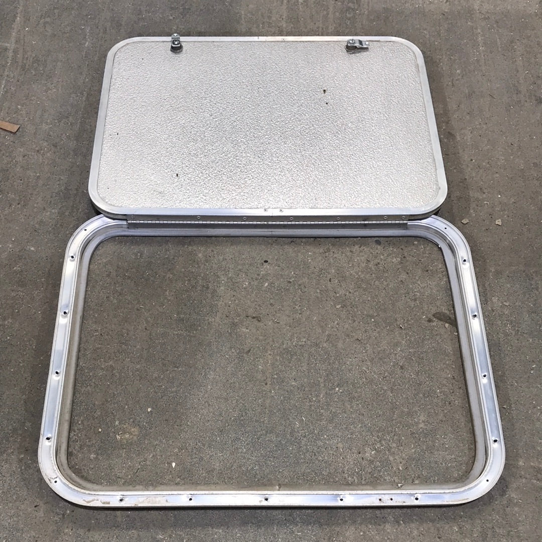 Used Corner Radius Cargo Door 23 3/4" W x 17 3/4" H x 3/4"D - Young Farts RV Parts