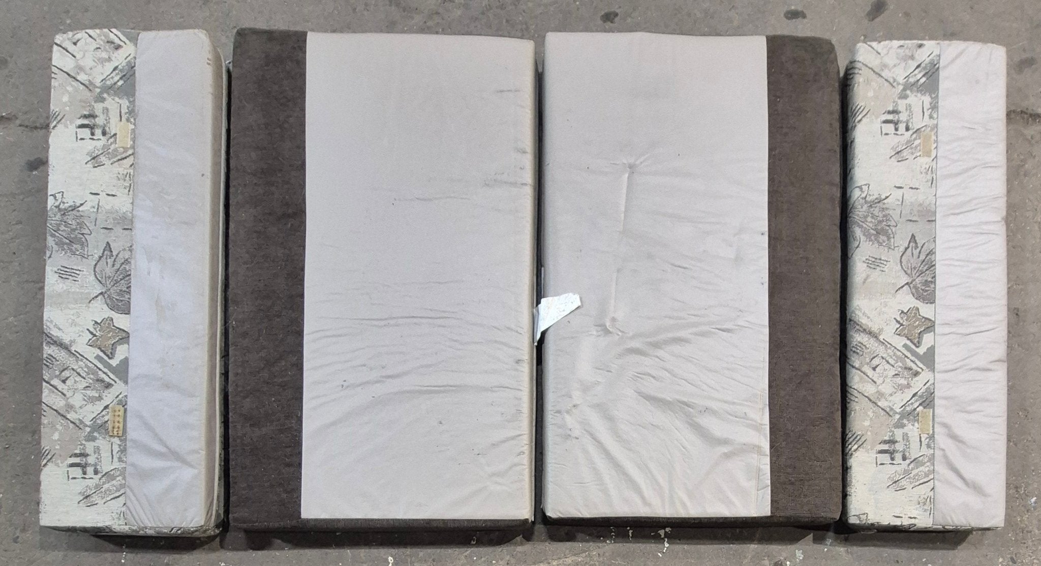 Used Dinette Cushion Set - 4 piece - 2 @ 39 1/2" x 24" x 3 1/2" D , 2 @ 39 1/2" x 12 1/2" x 3 1/2" D - Young Farts RV Parts