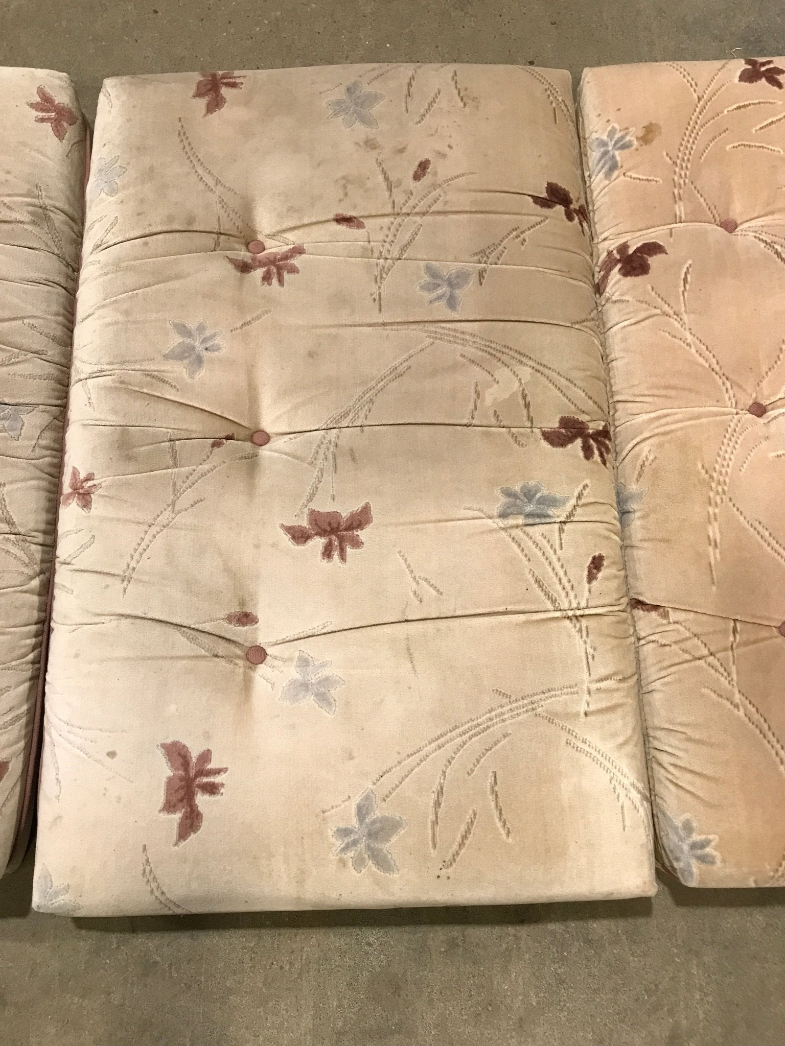 Used Dinette Cushion Set - 4 piece | 2 @ 40" X 24" X 4 1/2" D, 2 @ 40" X 12" X 4 1/2" D - Young Farts RV Parts