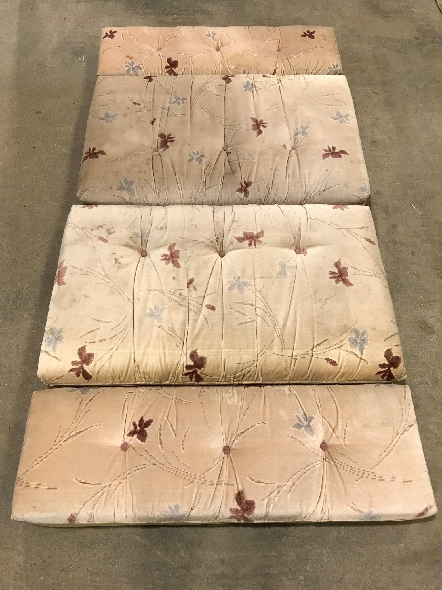 Used Dinette Cushion Set - 4 piece | 2 @ 40" X 24" X 4 1/2" D, 2 @ 40" X 12" X 4 1/2" D - Young Farts RV Parts