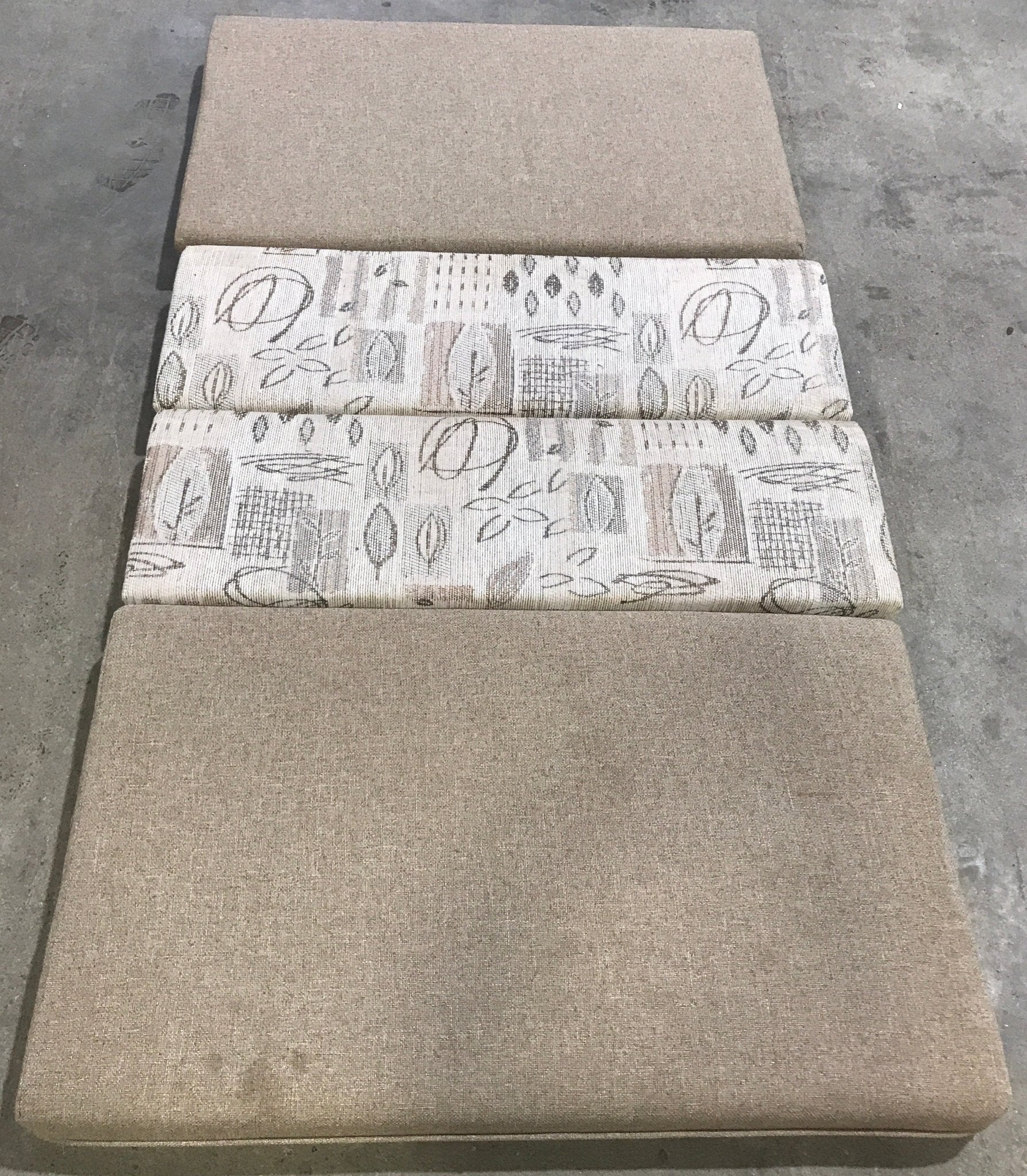 Used Dinette Cushion Set - 4 piece - 2 @ 40" x 24" x 4" D, 2 @ 40" x 13" x 4" D - Young Farts RV Parts