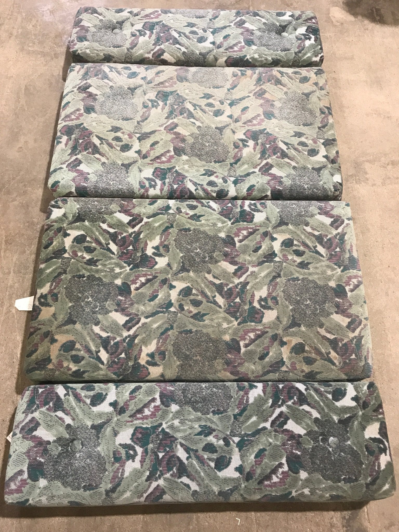 Used Dinette Cushion Set - 4 piece - 2 @ 41 1/2" x 25" x 5 1/2" D, 2 @ 41 1/2" x 12" x 5 1/2" D - Young Farts RV Parts