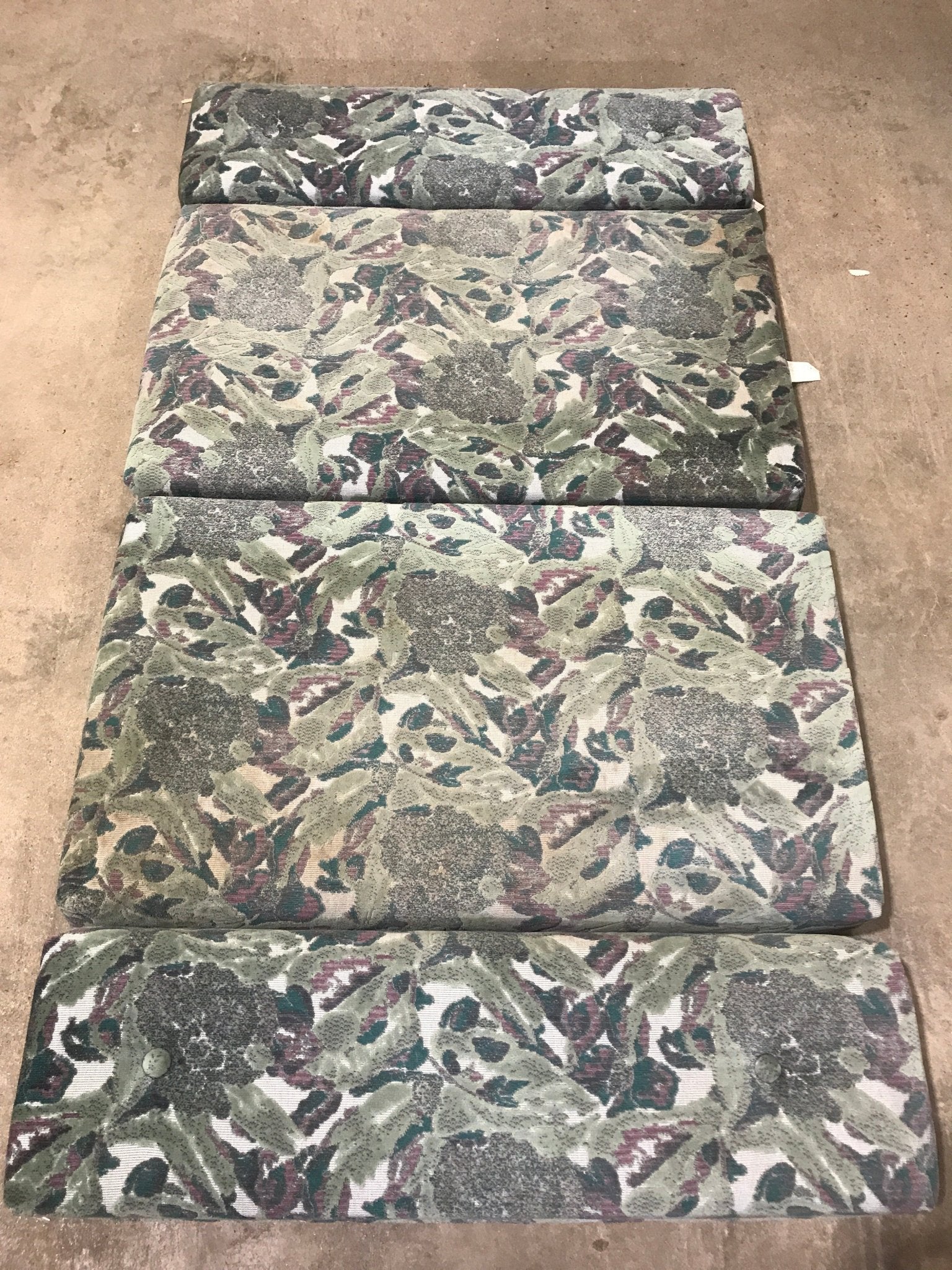 Used Dinette Cushion Set - 4 piece - 2 @ 41 1/2" x 25" x 5 1/2" D, 2 @ 41 1/2" x 12" x 5 1/2" D - Young Farts RV Parts