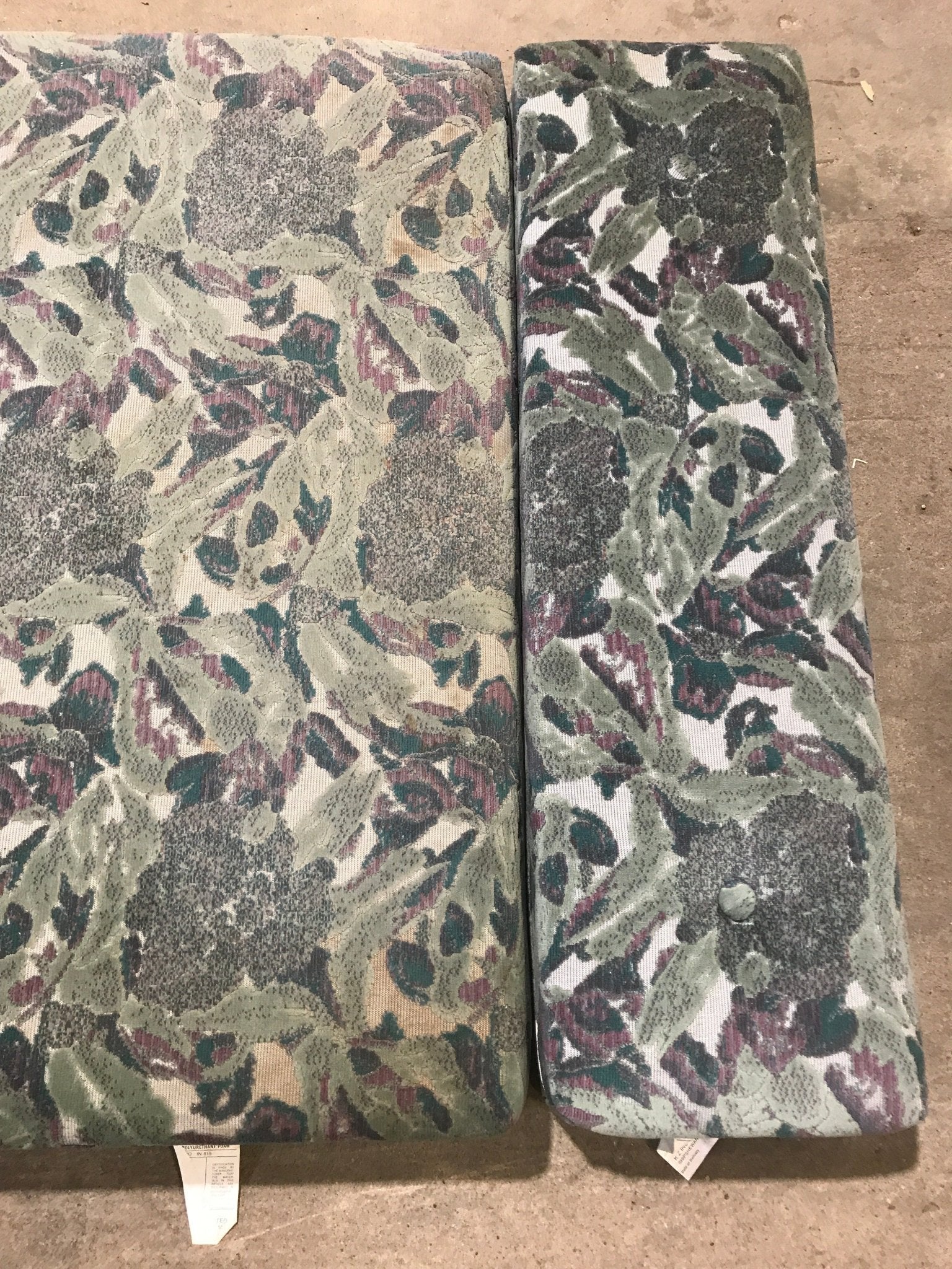 Used Dinette Cushion Set - 4 piece - 2 @ 41 1/2" x 25" x 5 1/2" D, 2 @ 41 1/2" x 12" x 5 1/2" D - Young Farts RV Parts