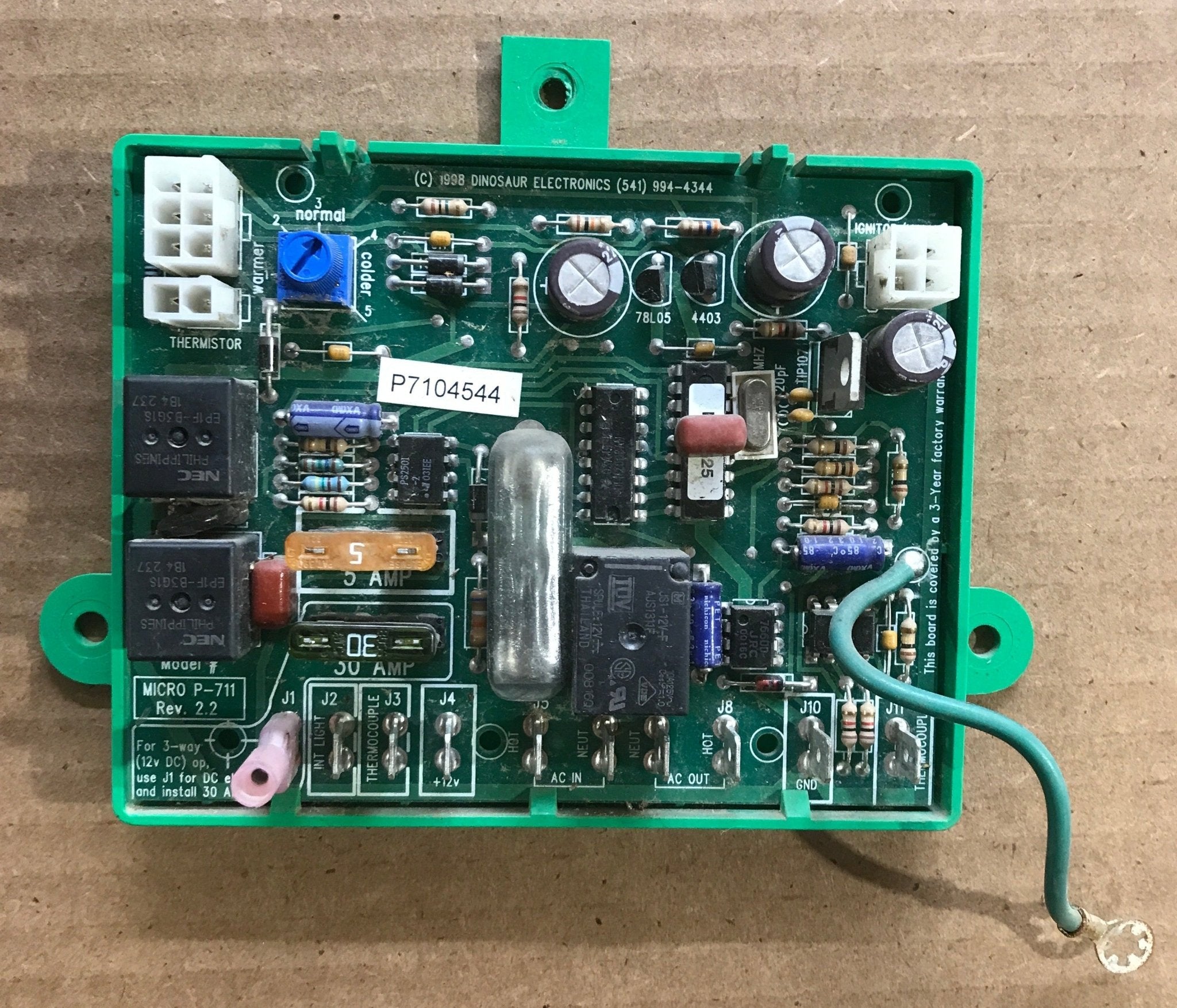 Used Dinosaur Electrics Refrigerator Control Board - Micro P - 711 , 3308741.002 - Young Farts RV Parts