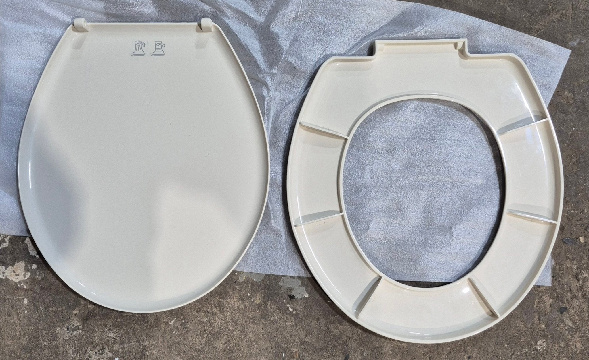 Used Dometic 300 Toilet Seat & Cover Replacement Off - White - 385311931 - Young Farts RV Parts