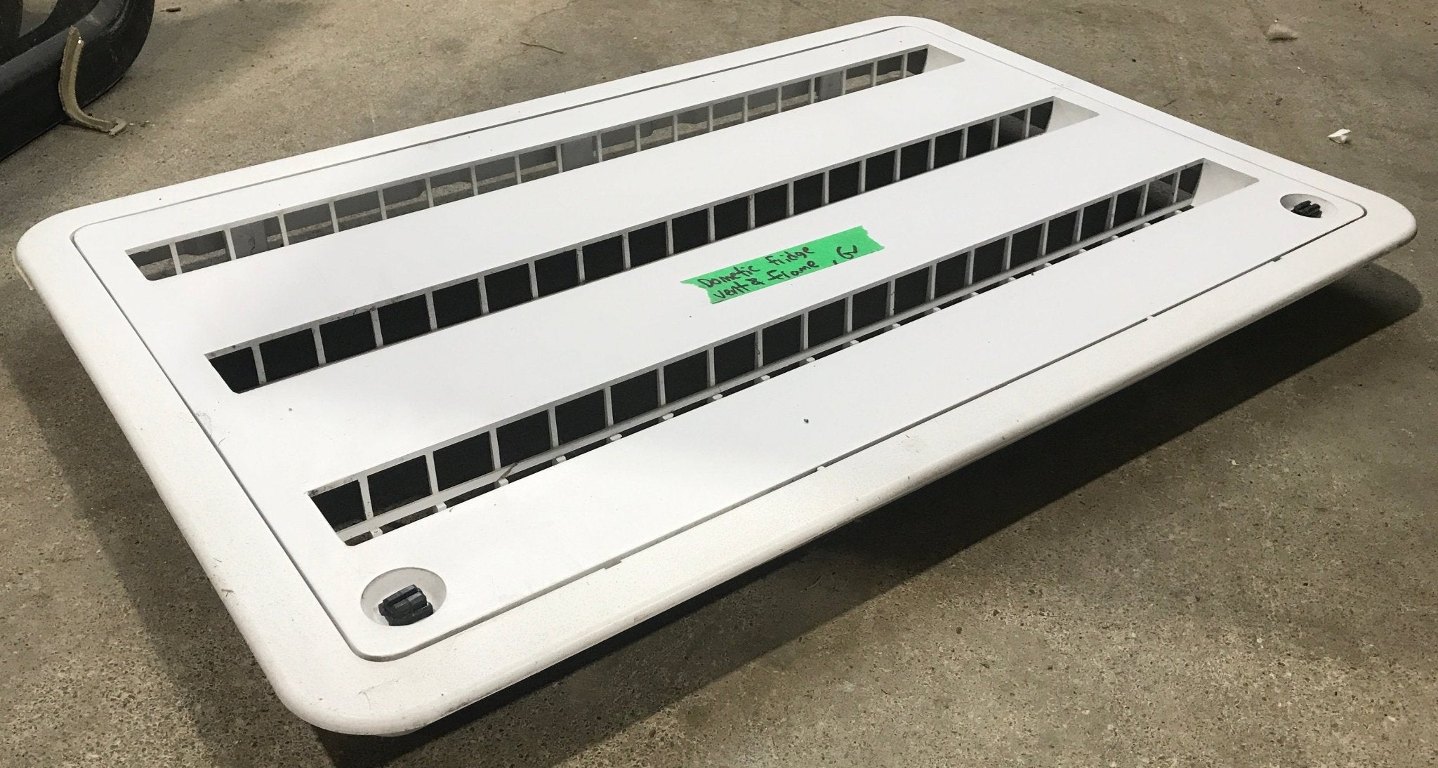 Used DOMETIC 3109350.011 - Air Intake Side Refrigerator Vent - HAS FRAME - Young Farts RV Parts