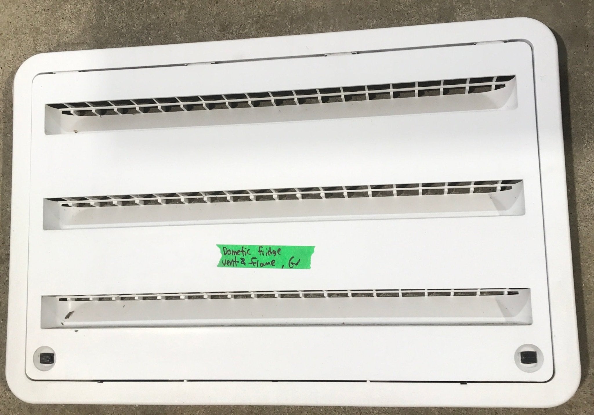 Used DOMETIC 3109350.011 - Air Intake Side Refrigerator Vent - HAS FRAME - Young Farts RV Parts