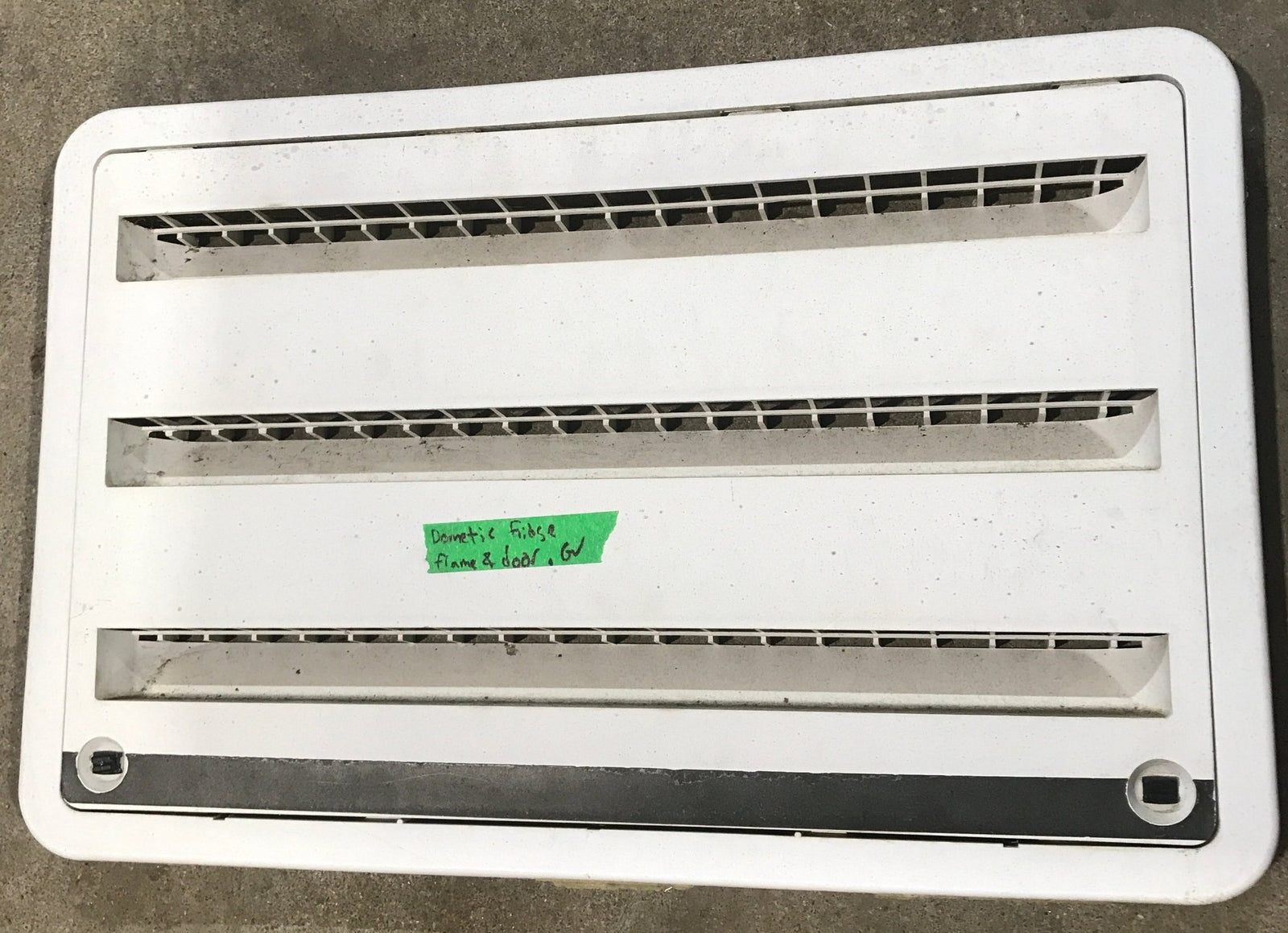 Used DOMETIC 3109350.011 - Air Intake Side Refrigerator Vent - HAS FRAME - Young Farts RV Parts