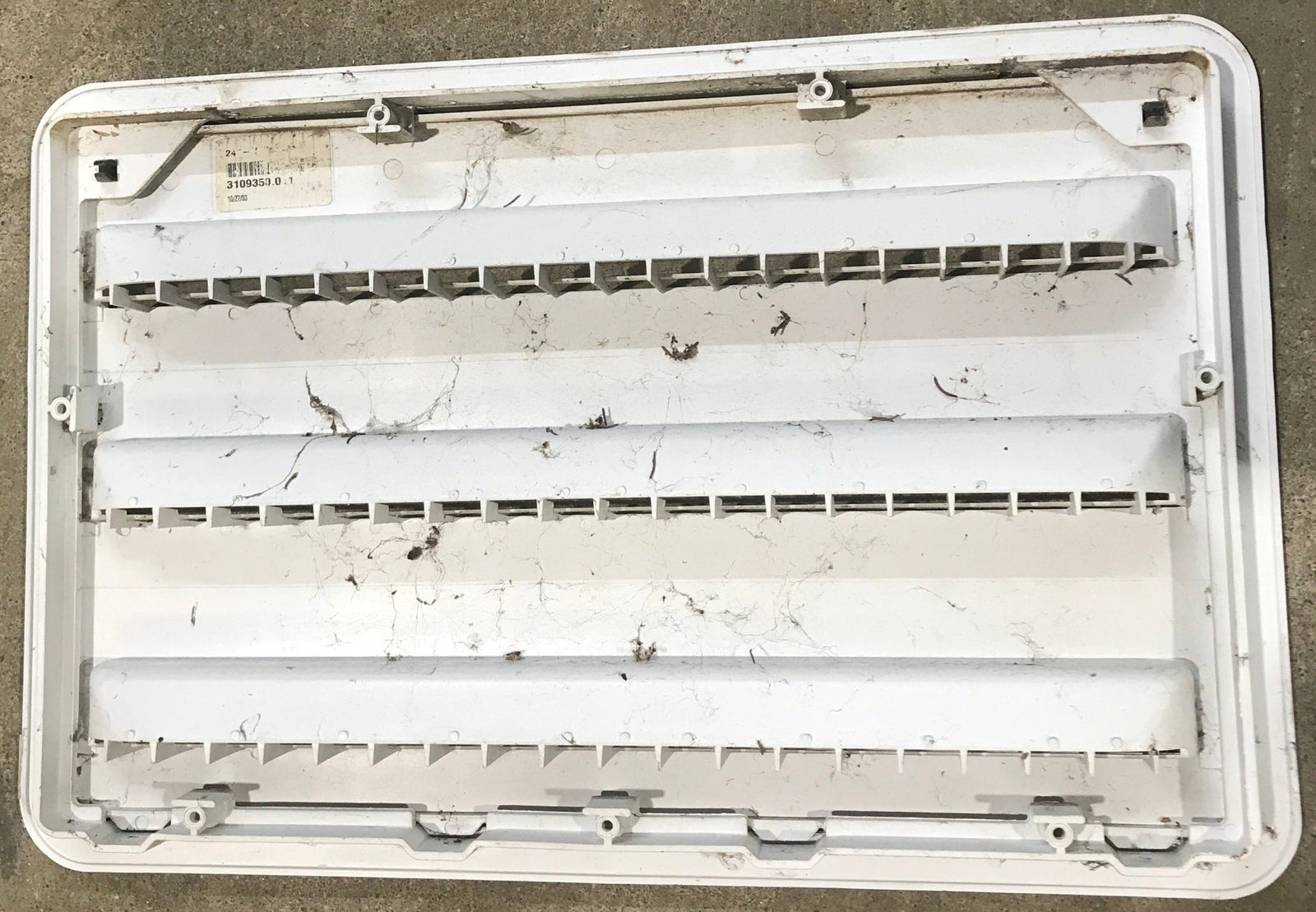 Used DOMETIC 3109350.011 - Air Intake Side Refrigerator Vent - HAS FRAME - Young Farts RV Parts