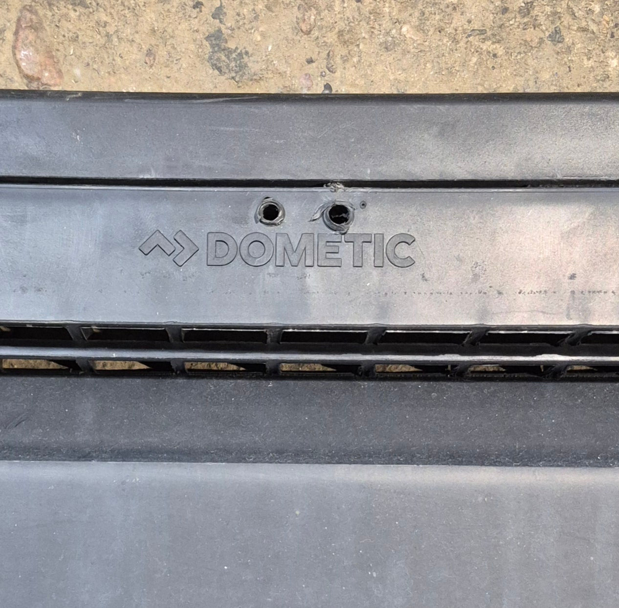 Used DOMETIC 3109350.065 - Black Air Intake Side Refrigerator Vent - HAS FRAME - Young Farts RV Parts