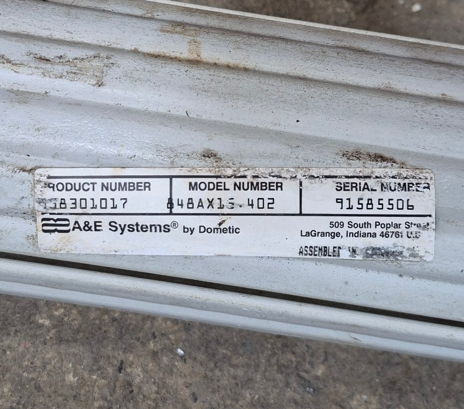 Used Dometic/ A&E Awning Roller Tube 15' - Young Farts RV Parts