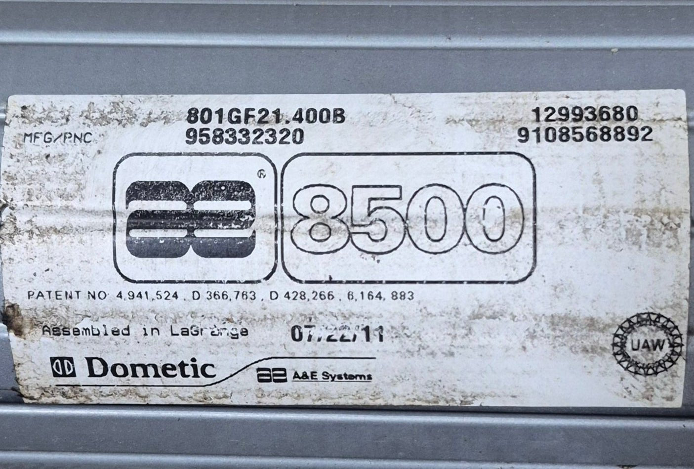 Used Dometic/ A&E Awning Roller Tube 21' - Young Farts RV Parts