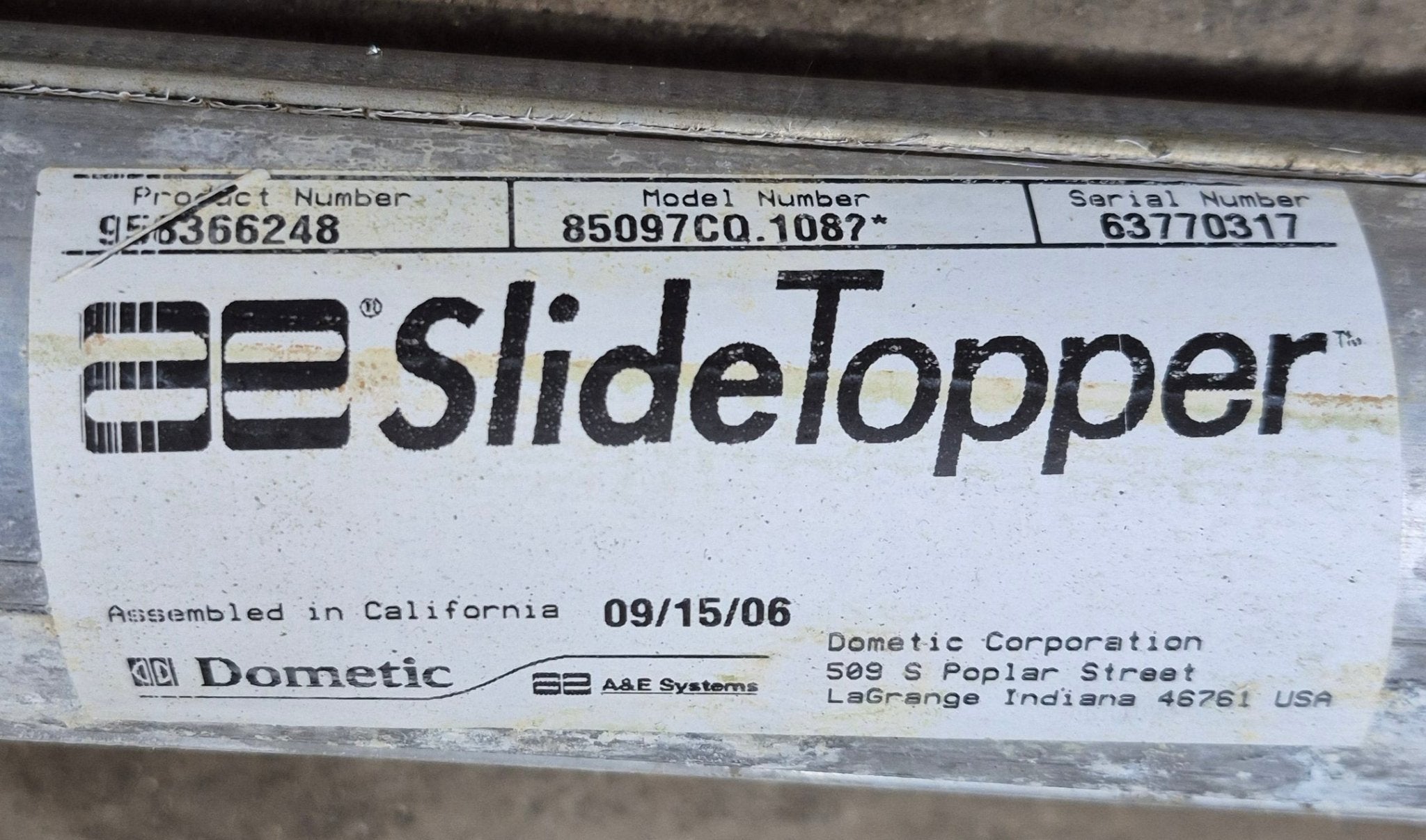 Used Dometic/ A&E Deluxe Plus Window Awning 109" - Young Farts RV Parts