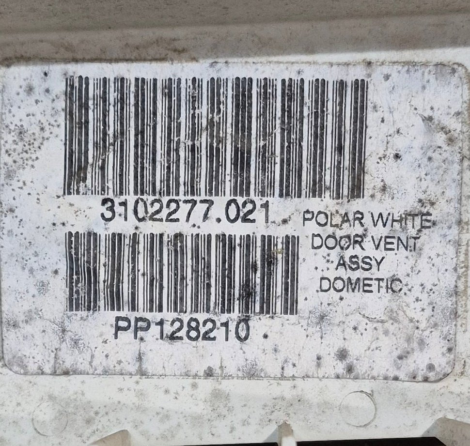 Used Dometic Air Intake Side Refrigerator Vent, Off White, No Frame - 3102277.021 - Young Farts RV Parts
