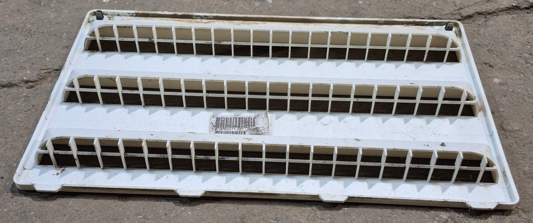 Used Dometic Air Intake Side Refrigerator Vent, Yellowed, No Frame - 3102277.021 - Young Farts RV Parts