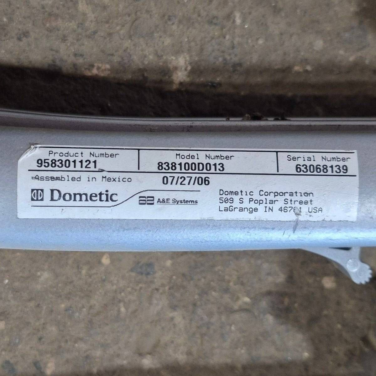 Used Dometic Awning Arm Set, Curved, Silver (Satin), 62 1/2" - 838100D013 - Young Farts RV Parts