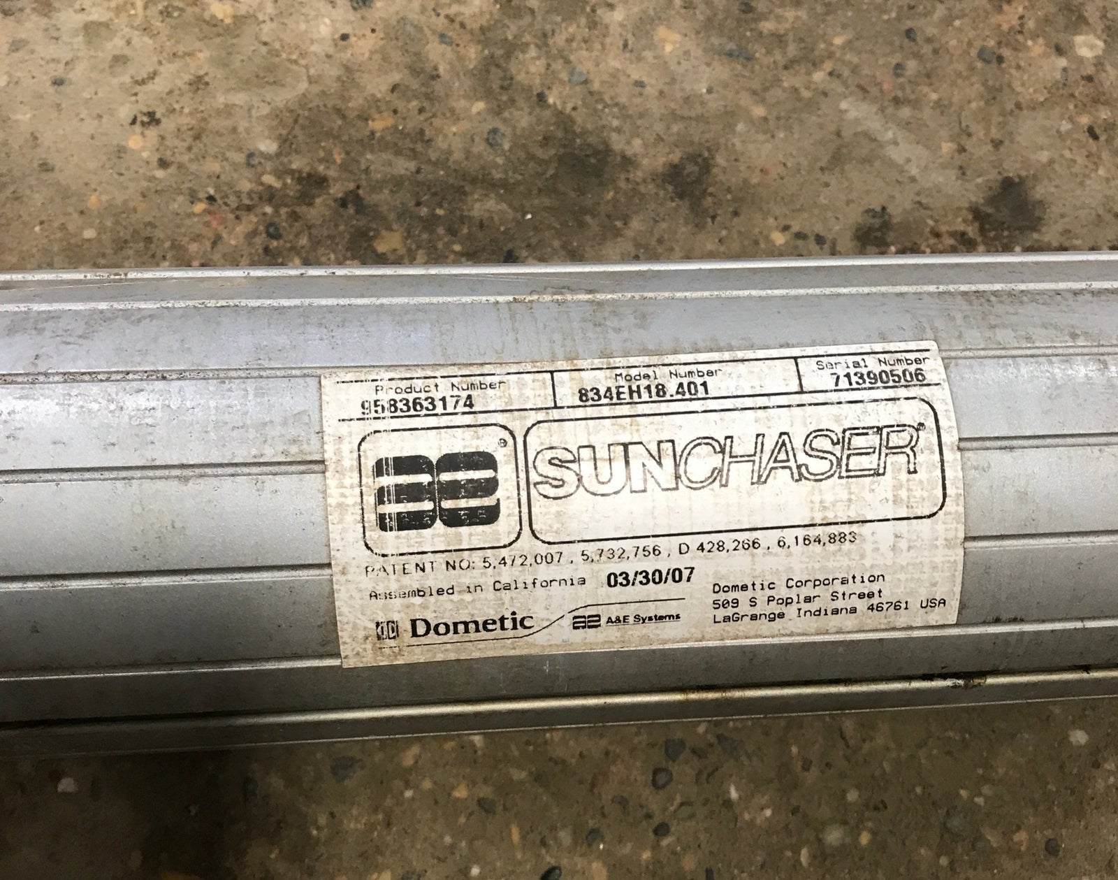 Used Dometic Awning Roller Tube 17 1/2' - Young Farts RV Parts