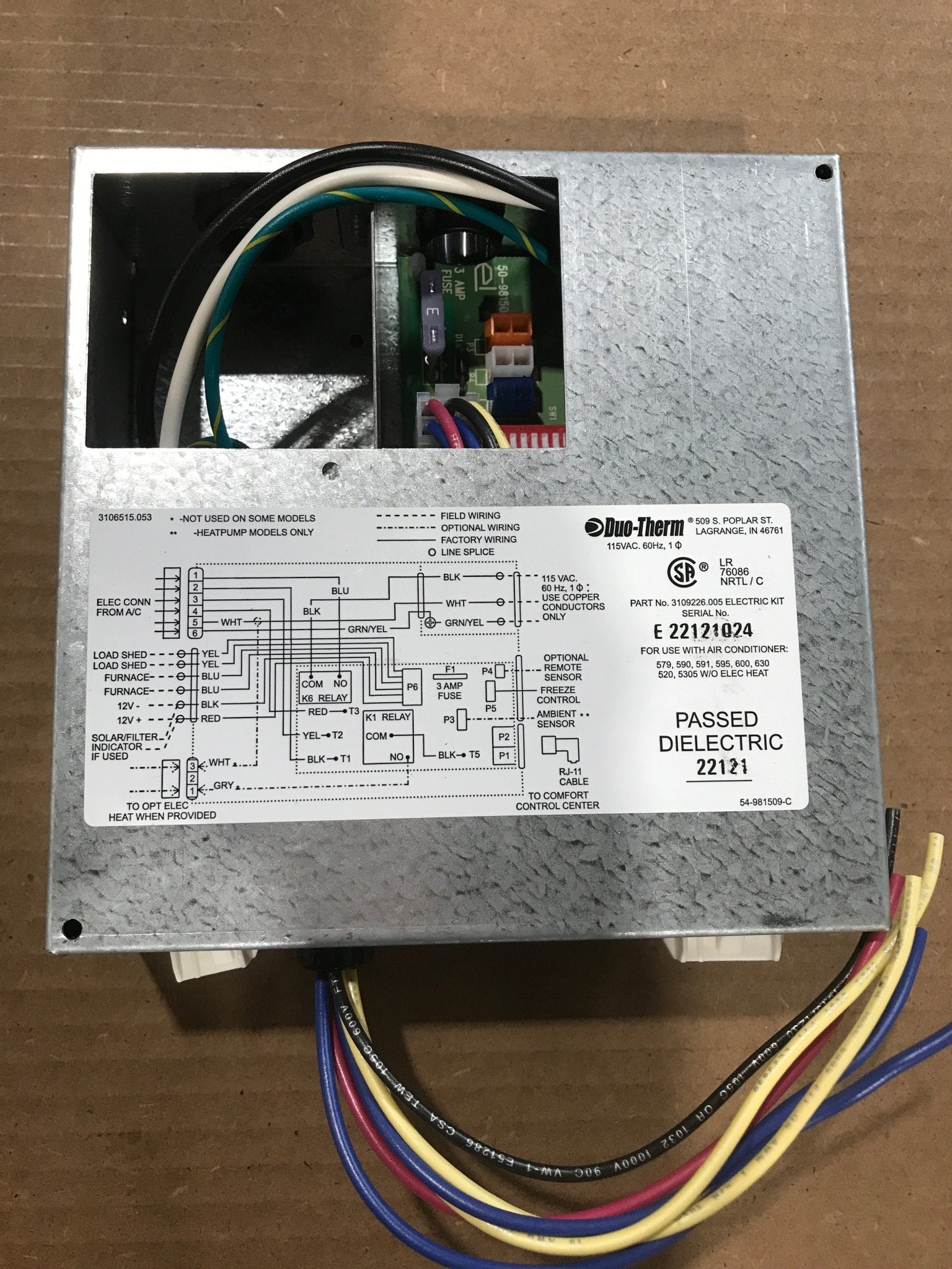 Used Dometic / Duo - Therm Air Conditioner Control Box Assembly - 3109226.005 - Young Farts RV Parts