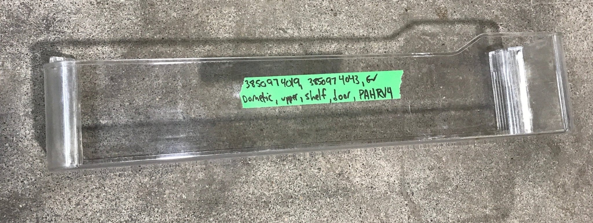 Used Dometic Fridge Door Upper Shelf Clear - 3850974043 - Young Farts RV Parts