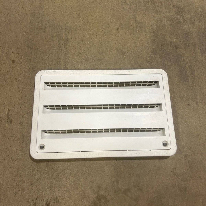 Used DOMETIC Off-White Air Intake Side Refrigerator Vent- HAS FRAME - Young Farts RV Parts