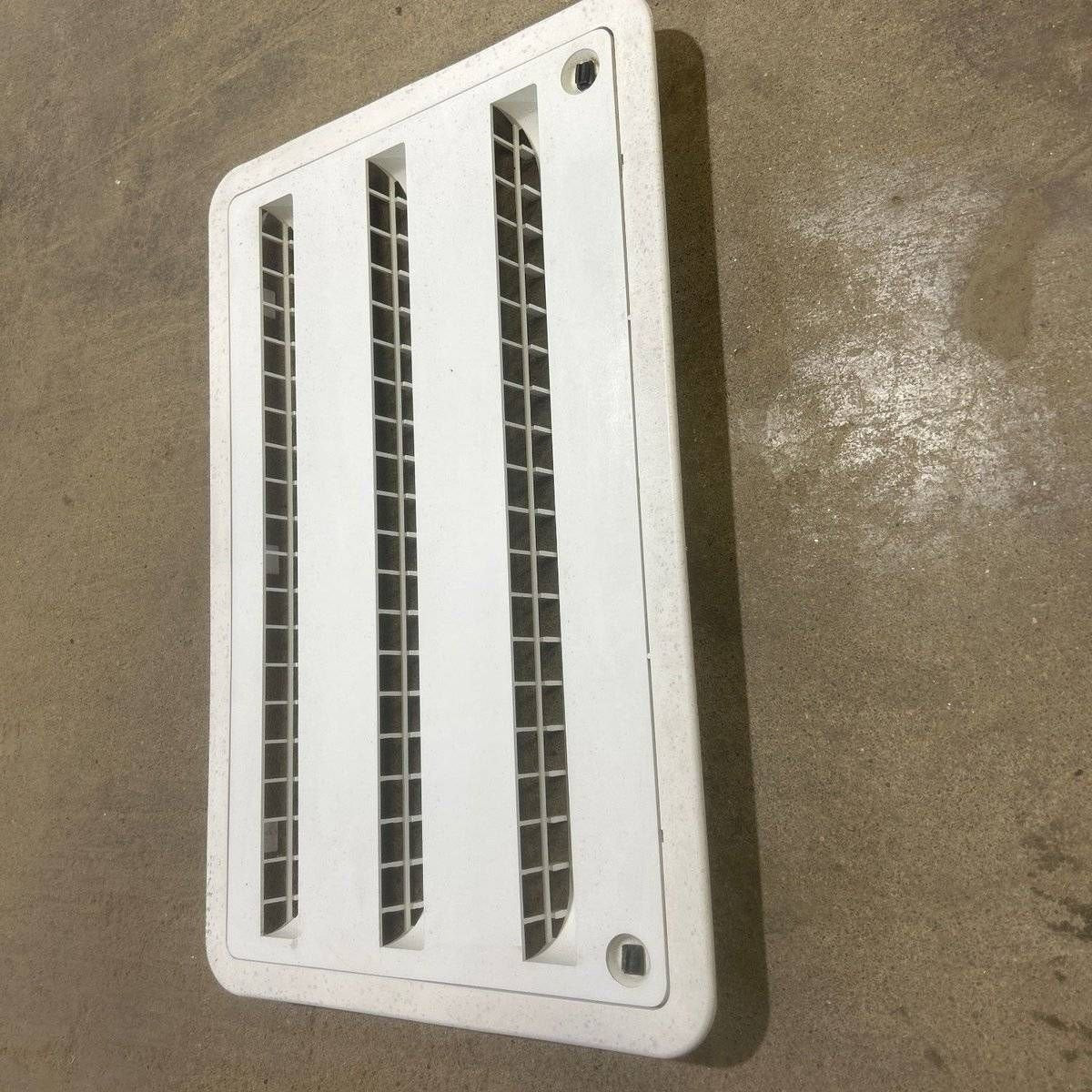 Used DOMETIC Off-White Air Intake Side Refrigerator Vent- HAS FRAME - Young Farts RV Parts