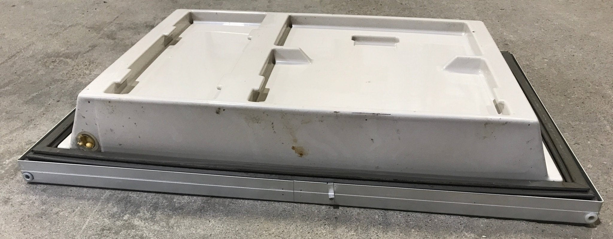 Used Dometic Refrigerator Freezer Door 2930930132 - 24 1/2" W x 16 1/2" H - Young Farts RV Parts