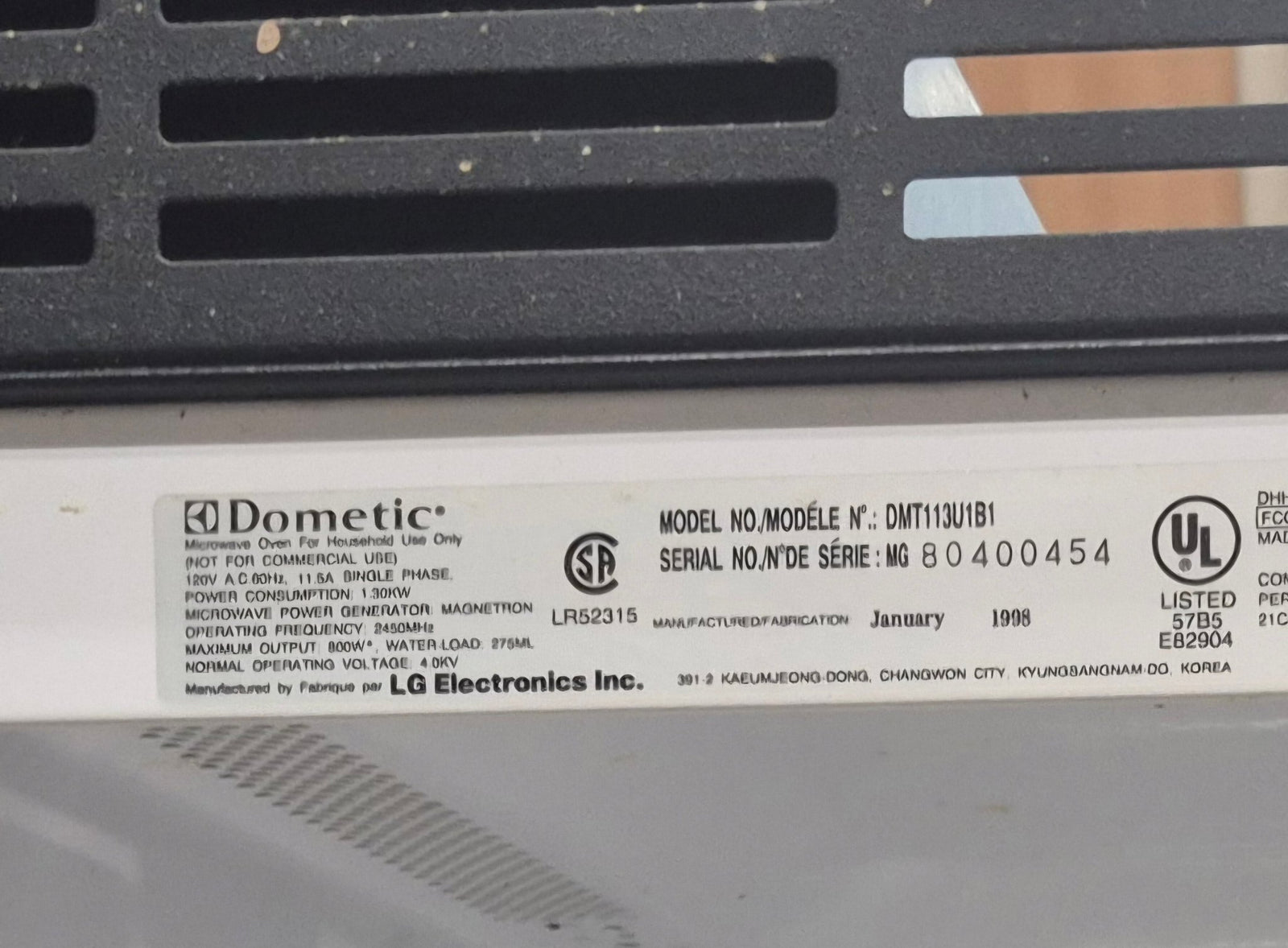 Used DOMETIC RV Microwave 20 7/8