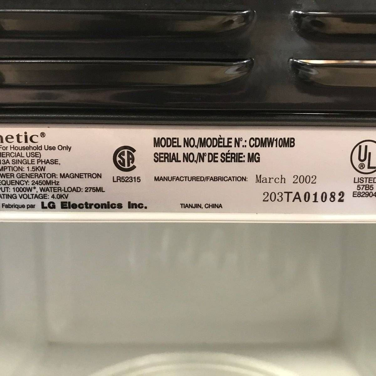 Used Dometic RV Microwave - 20.0" x 11.0" x 14.25" - CDMW10MB - Young Farts RV Parts