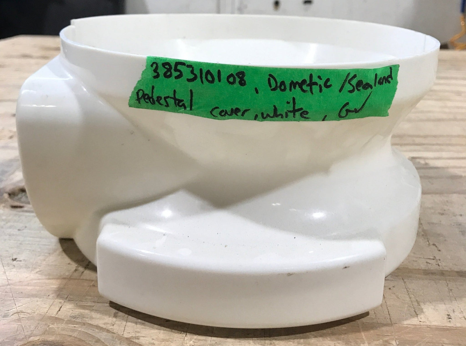 Used Dometic Toilet Base Cover, Short, White - 385310108 - Young Farts RV Parts