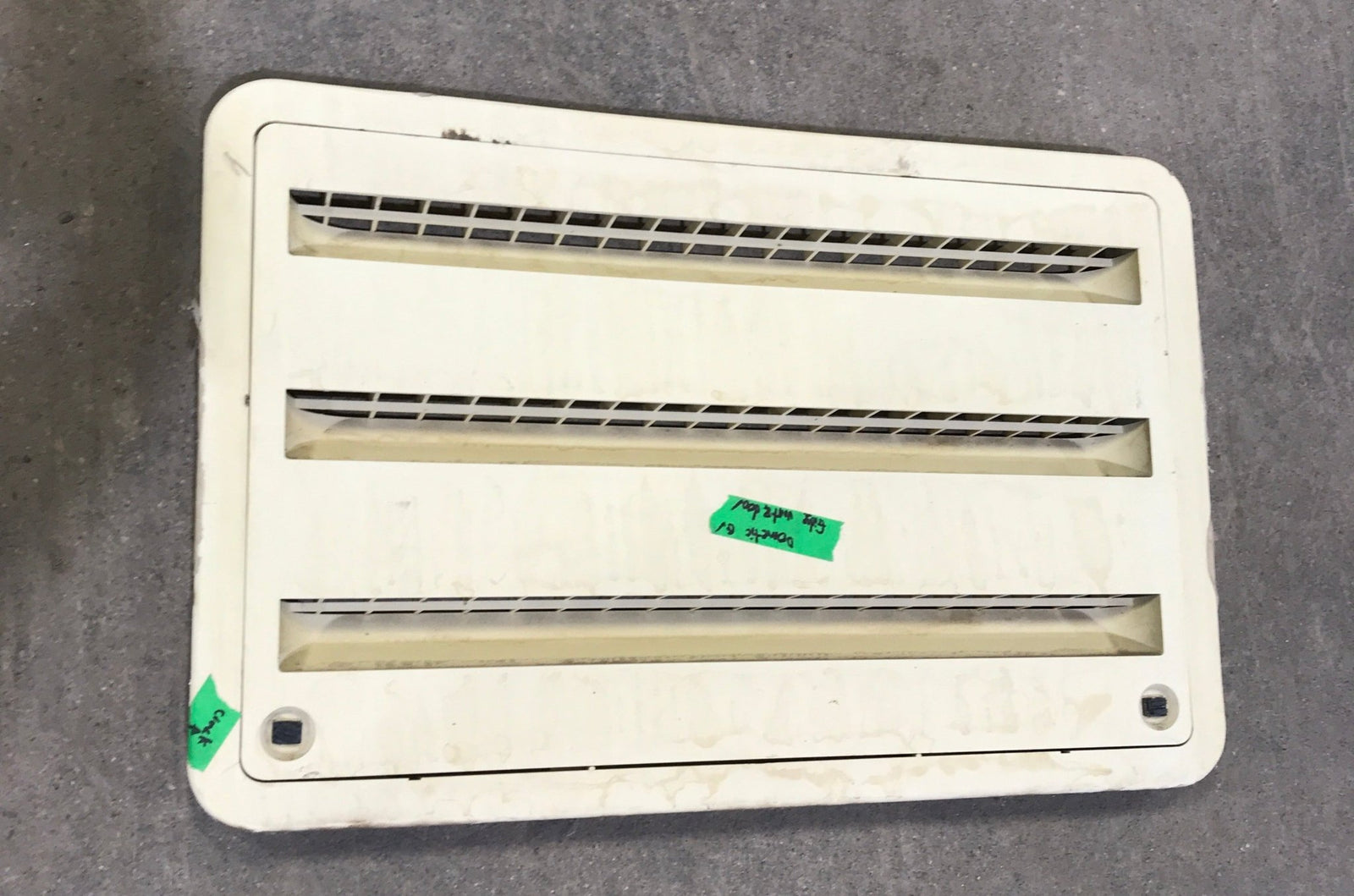Used DOMETIC - Yellowed Air Intake Side Refrigerator Vent - HAS FRAME - Young Farts RV Parts